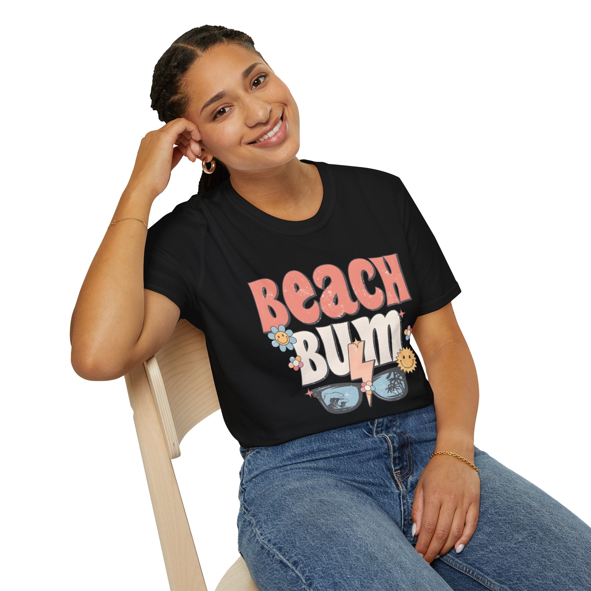 Beach Bum T-Shirt — Retro Floral Surf Vibes Tee