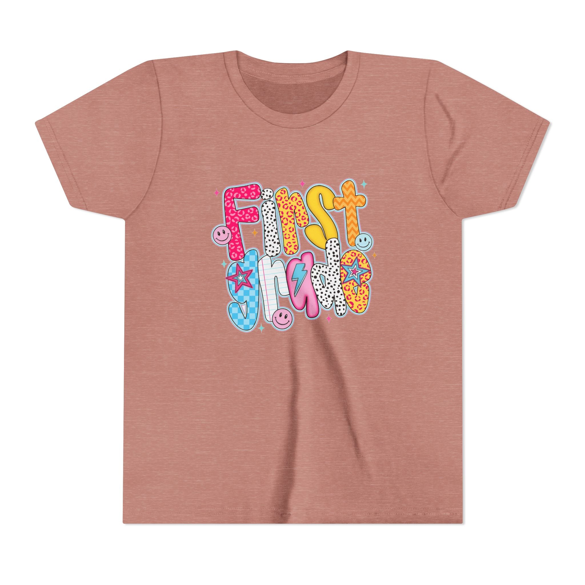 First Grade Youth Tee — Colorful Back-to-School Graphic Shirt