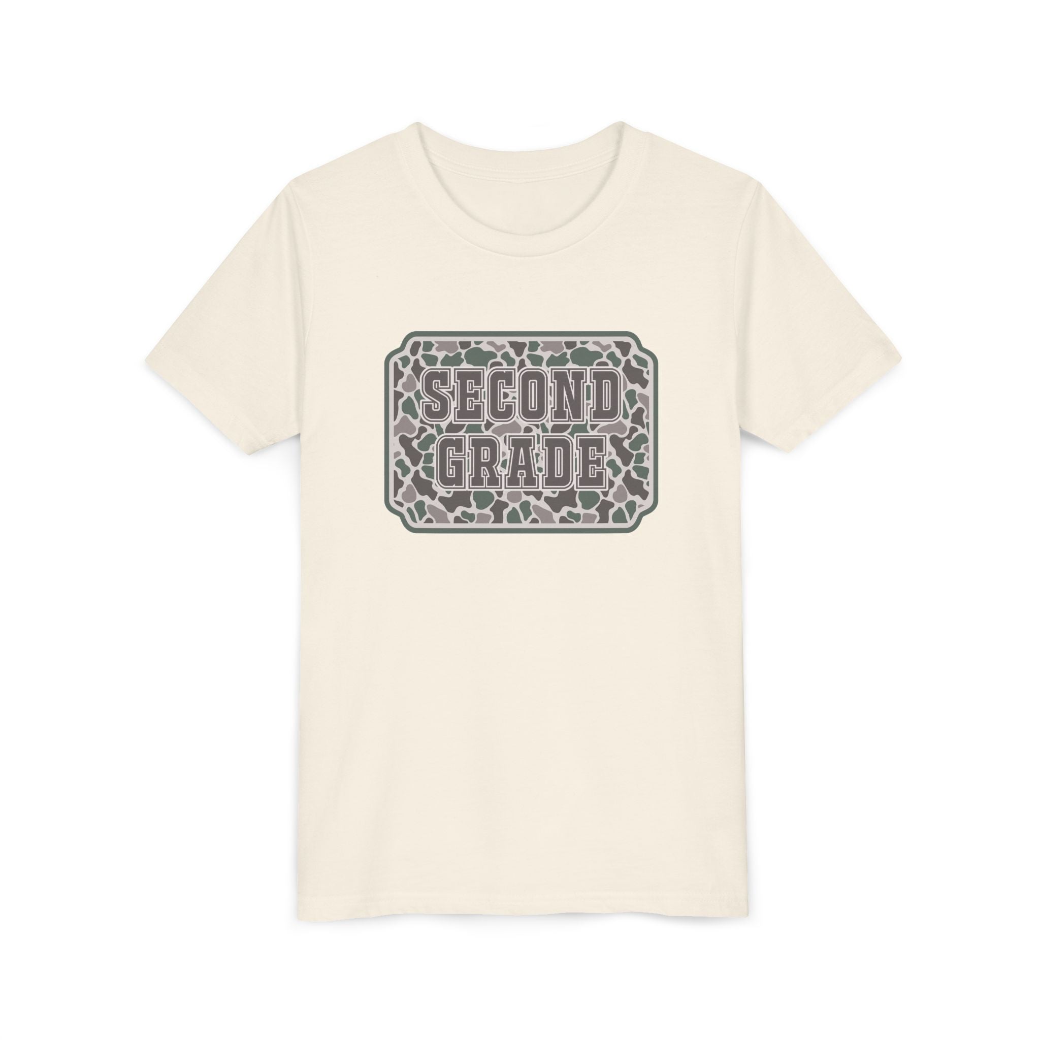 Second Grade Youth Tee - Camo Patch Back to School Shirt