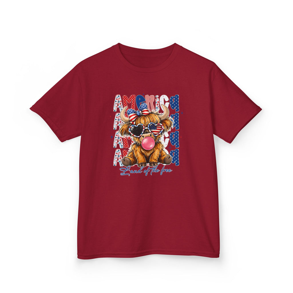 Kids Tee — Patriotic Bulldog "Land of the Free" Fourth of July Shirt