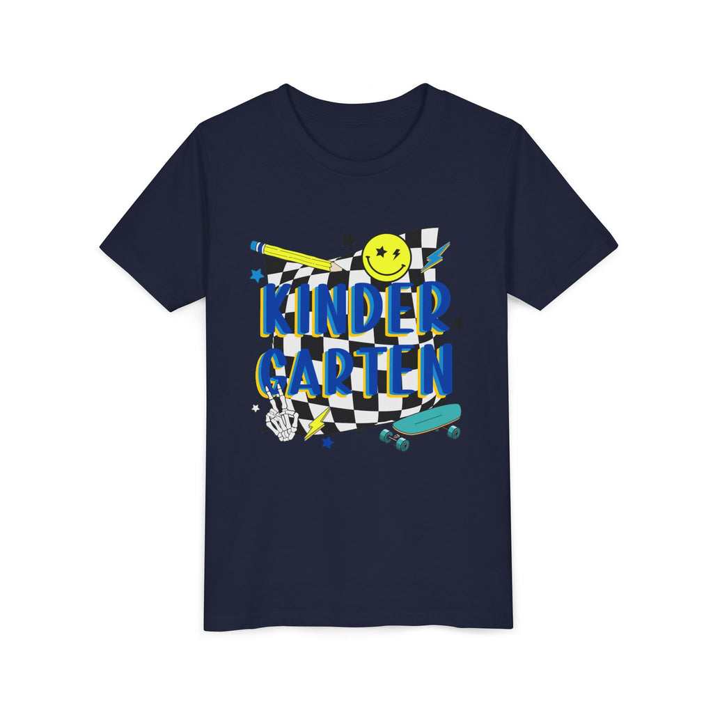 Kindergarten Retro Skate Youth T‑Shirt – Back to School Graphic Tee