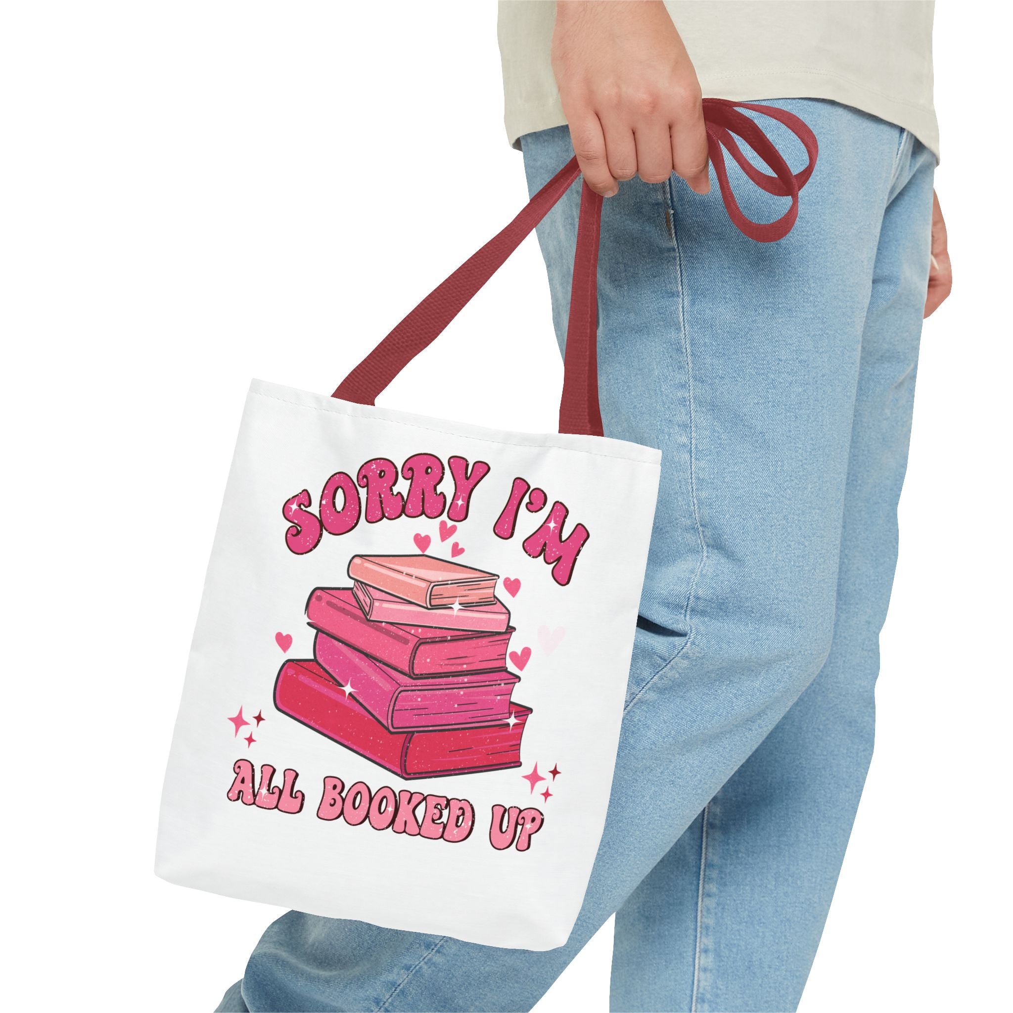 Tote Bag — "Sorry I'm All Booked Up" Booklover Canvas Tote