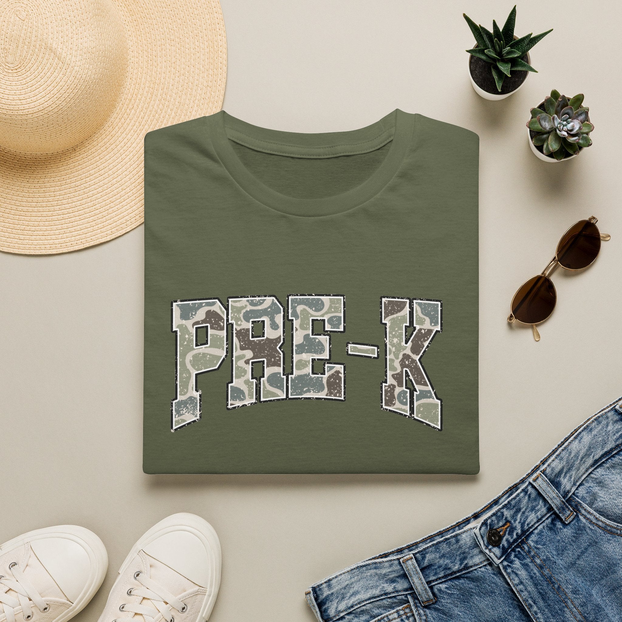 PRE-K Camo Kids T-Shirt — Military Style Preschool Shirt
