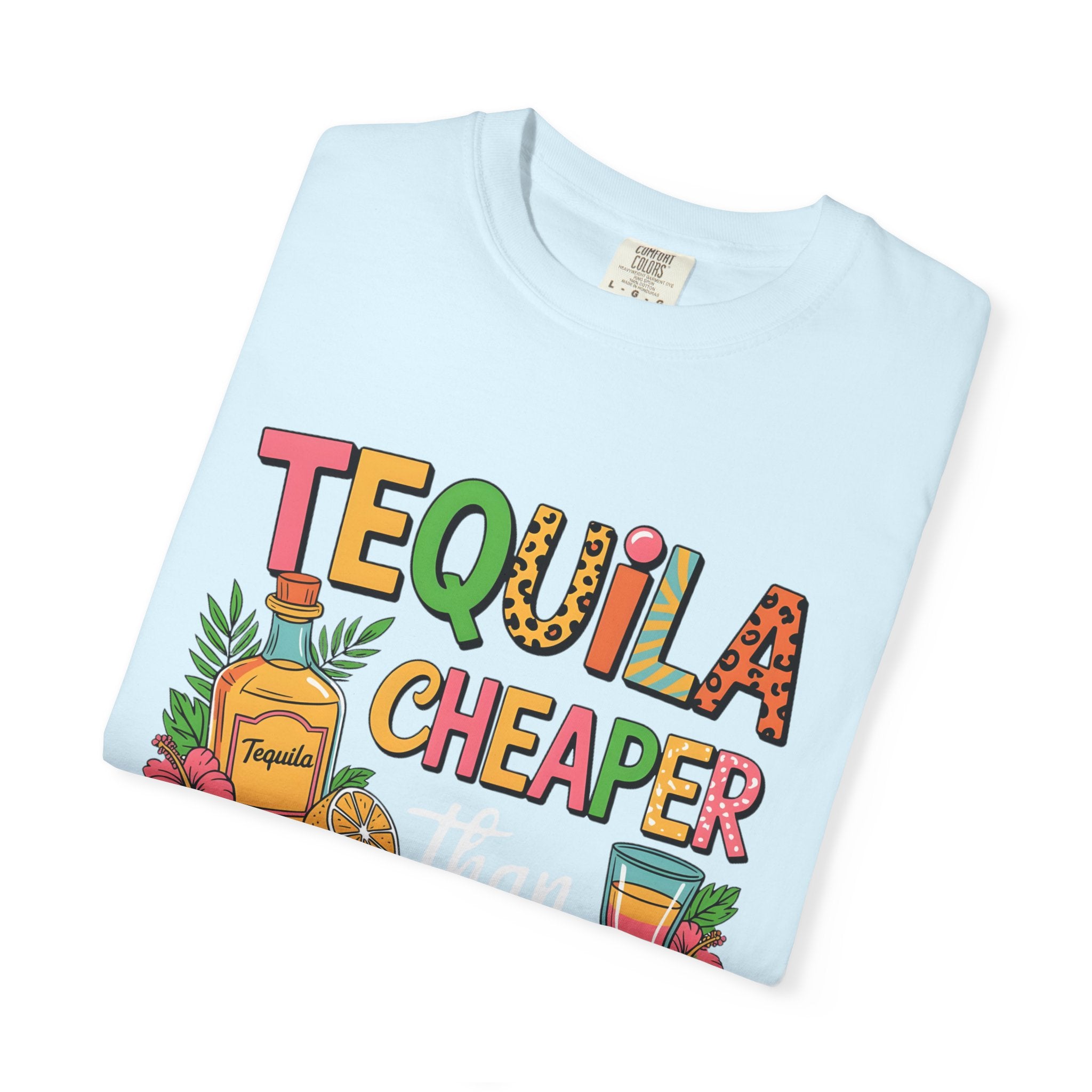 Tequila Cheaper Than Therapy T-shirt | Funny Margarita Cocktail Graphic