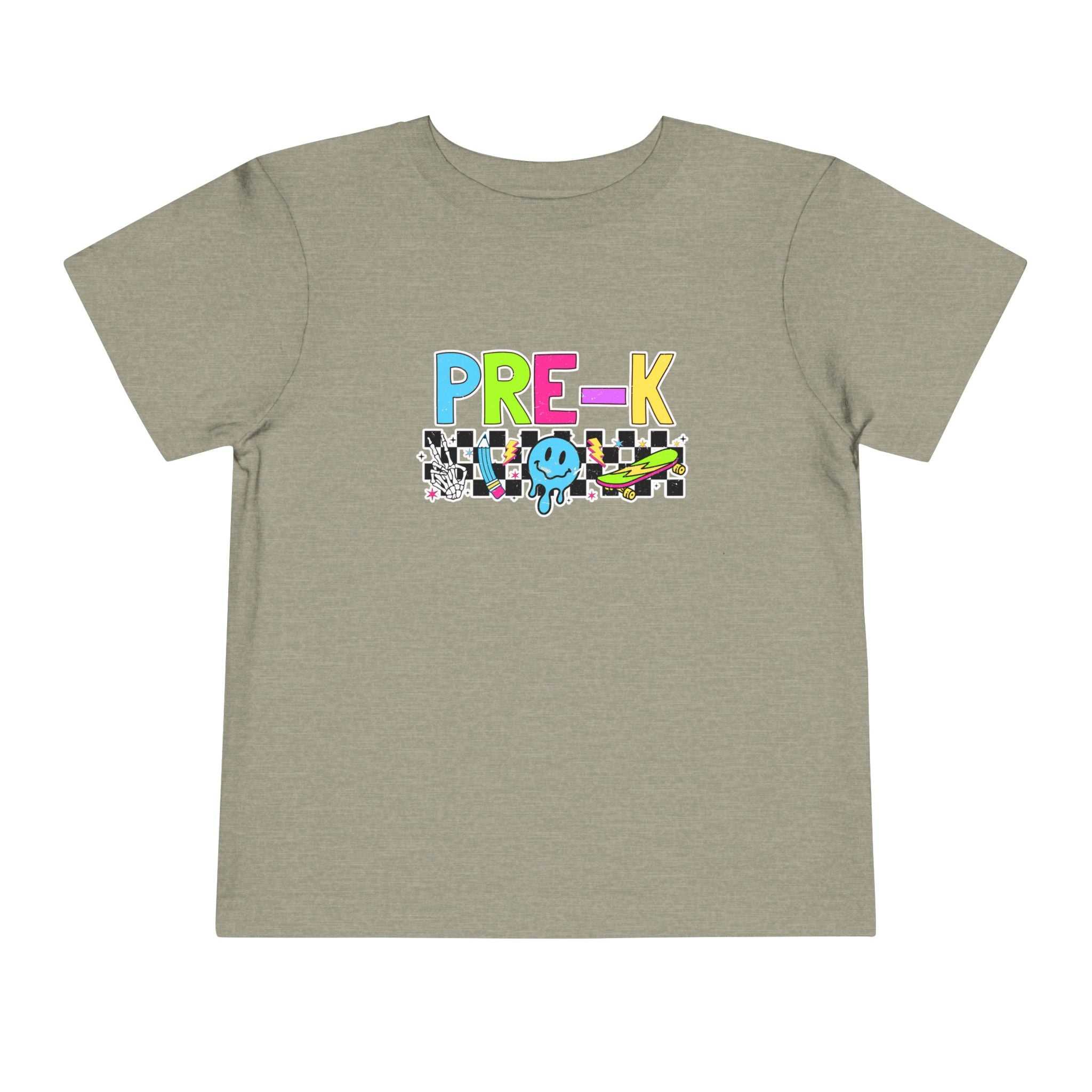 PRE-K Toddler Tee — Colorful Checkerboard Smile Preschool Shirt