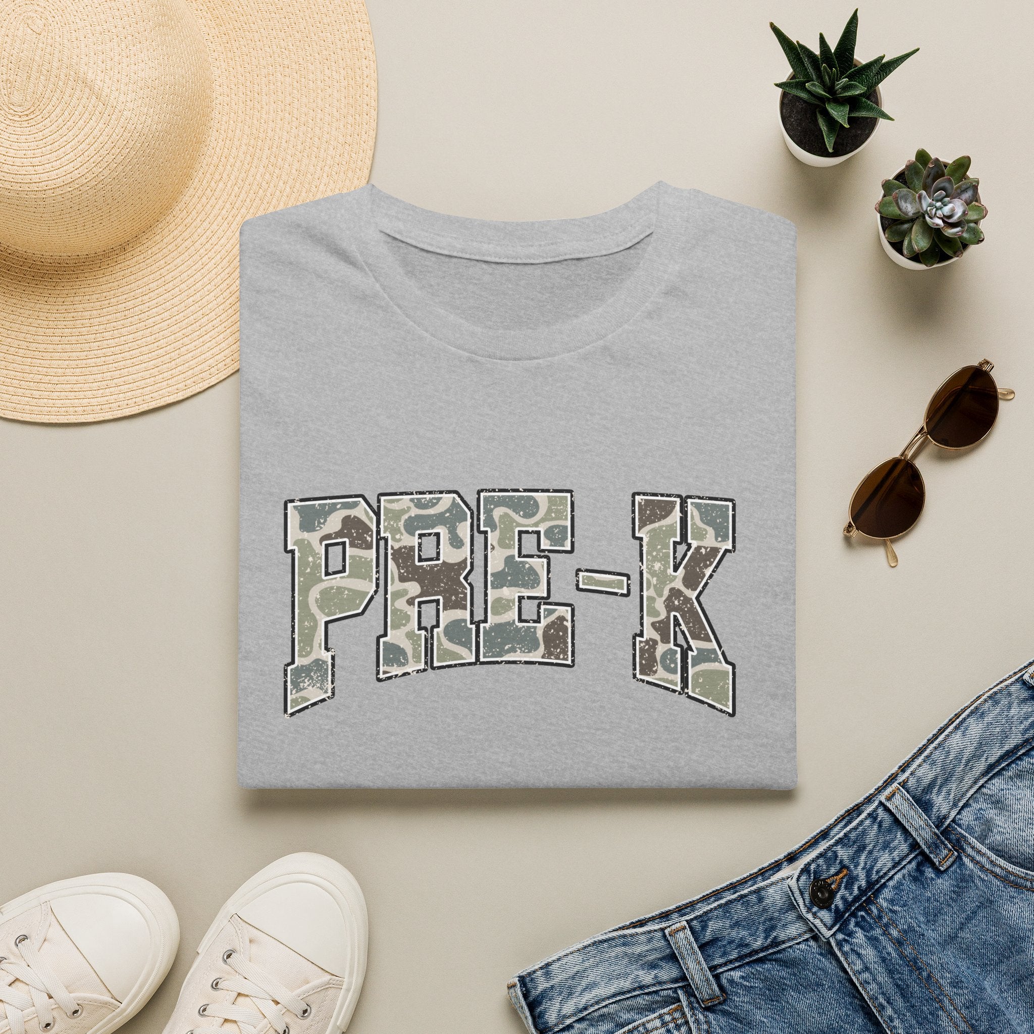 PRE-K Camo Kids T-Shirt — Military Style Preschool Shirt