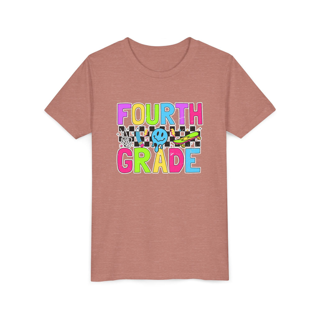 Fourth Grade Youth Tee — Colorful Smiley Back-to-School Shirt