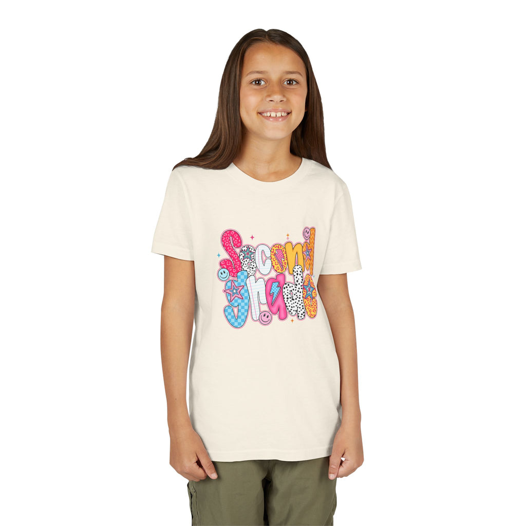 Youth Tee — Colorful 'Second Grade' Playful Retro Graphic