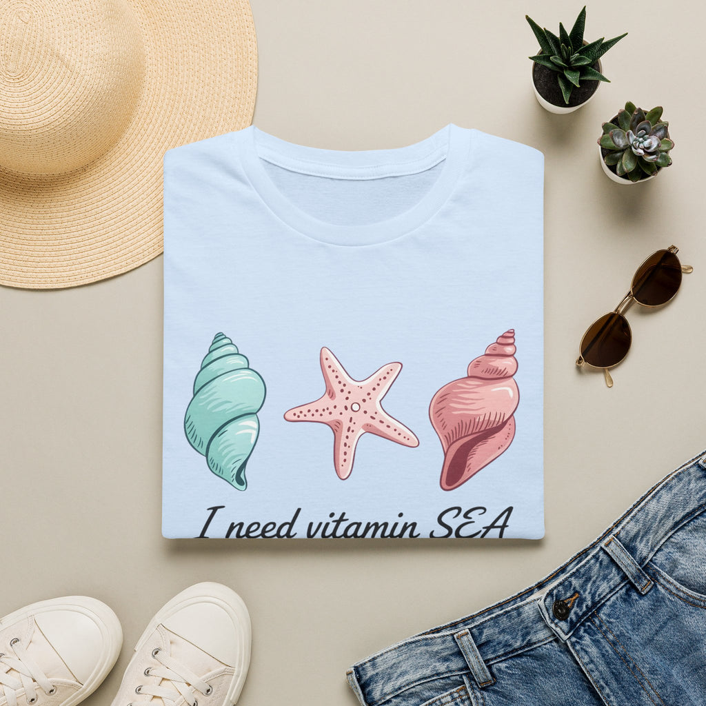Sea Shell T-Shirt — "I Need Vitamin SEA" Beach Tee