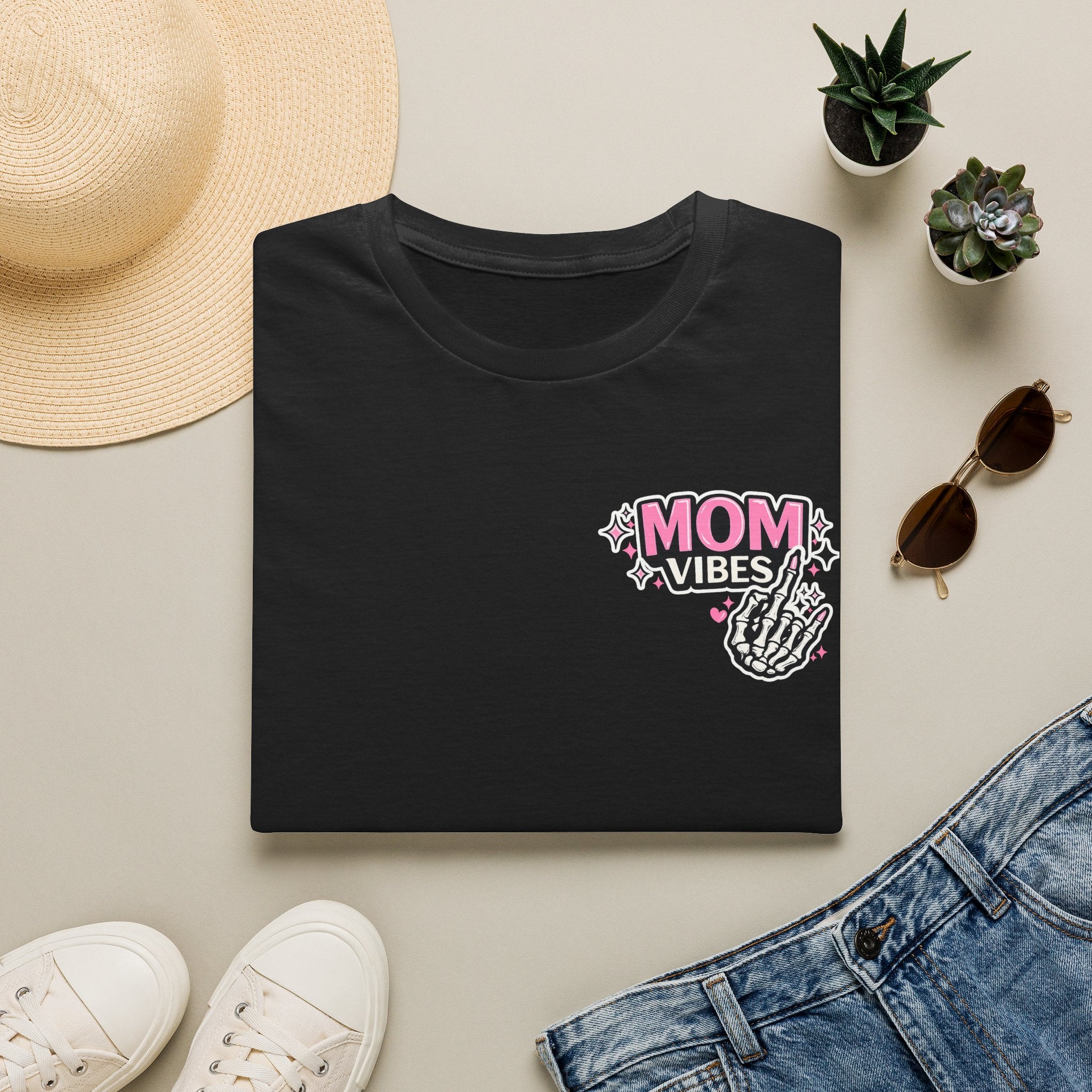 Mom Vibes T-Shirt — Pink Retro Graphic Tee for Moms