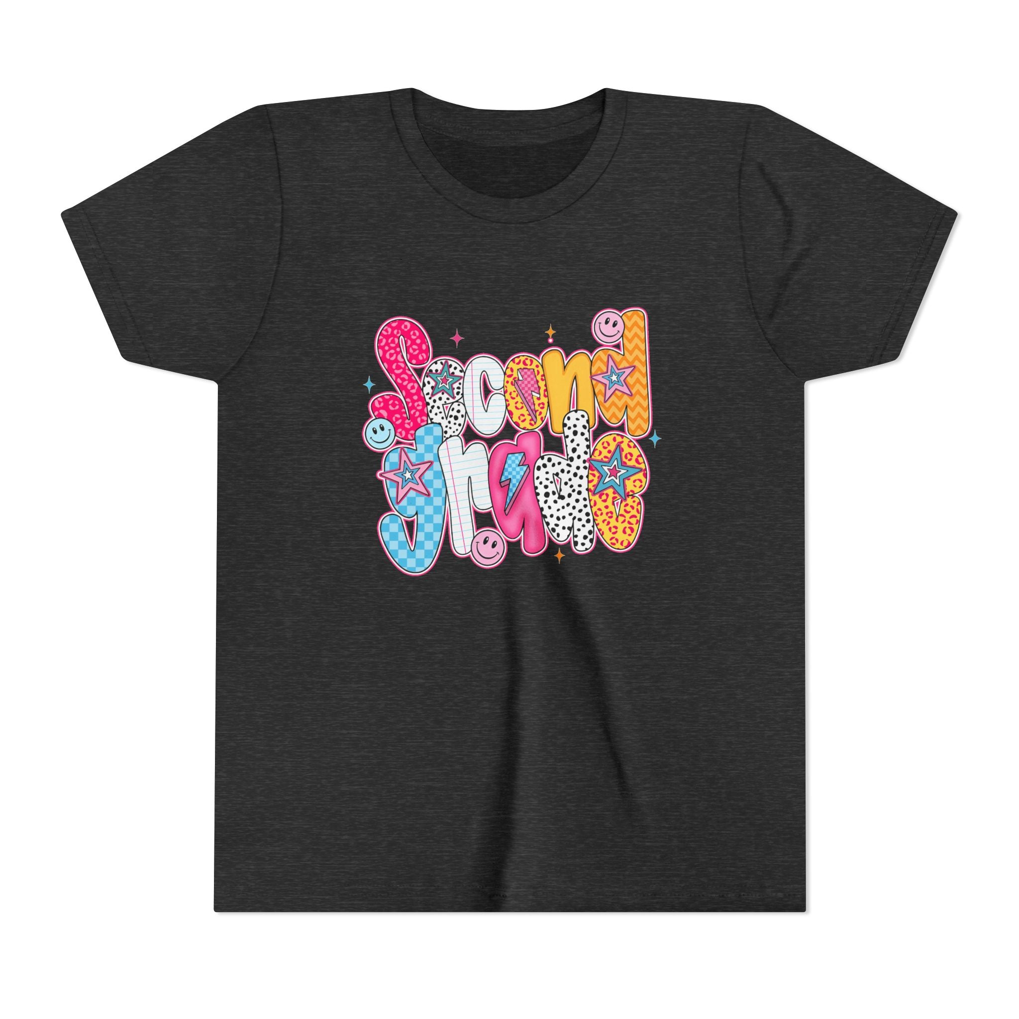 Youth Tee — Colorful 'Second Grade' Playful Retro Graphic