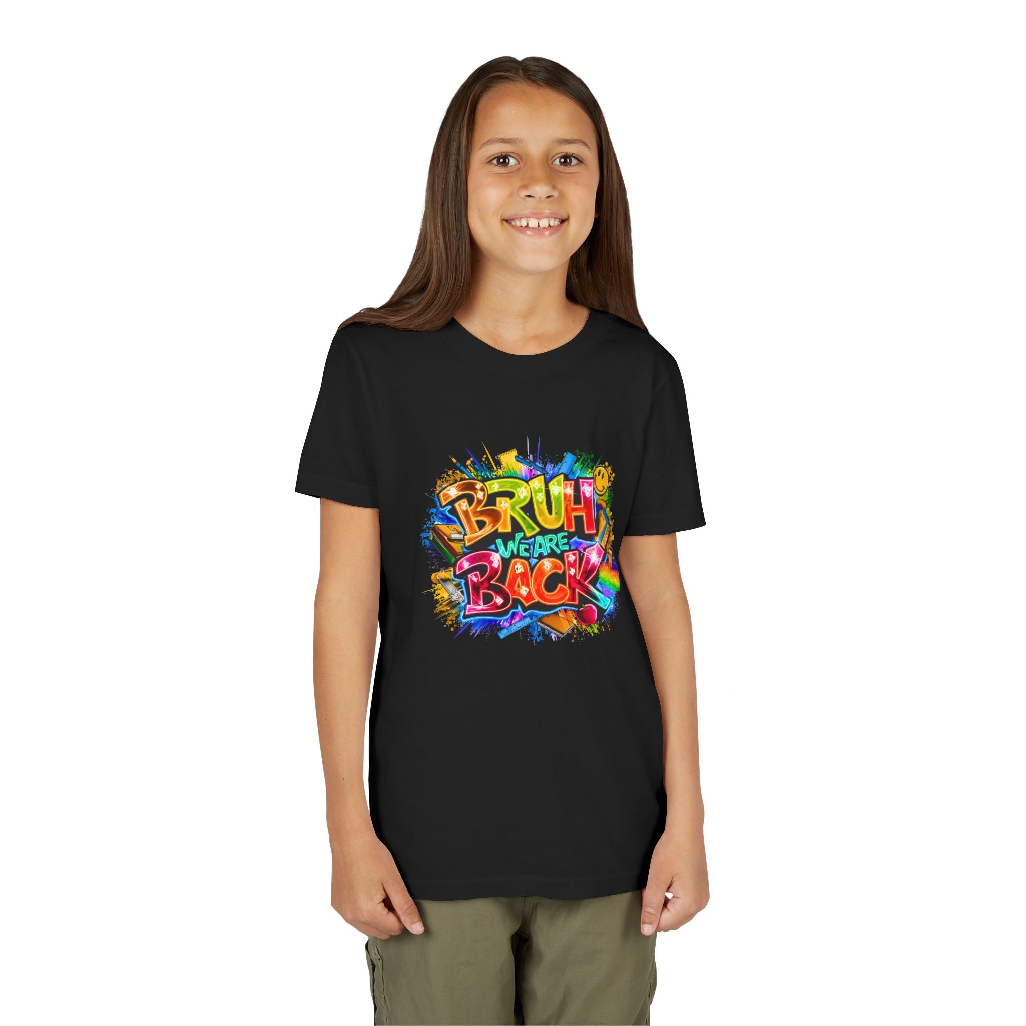 Youth Tee — Colorful "Bruh We Are Back" Graffiti Graphic Shirt