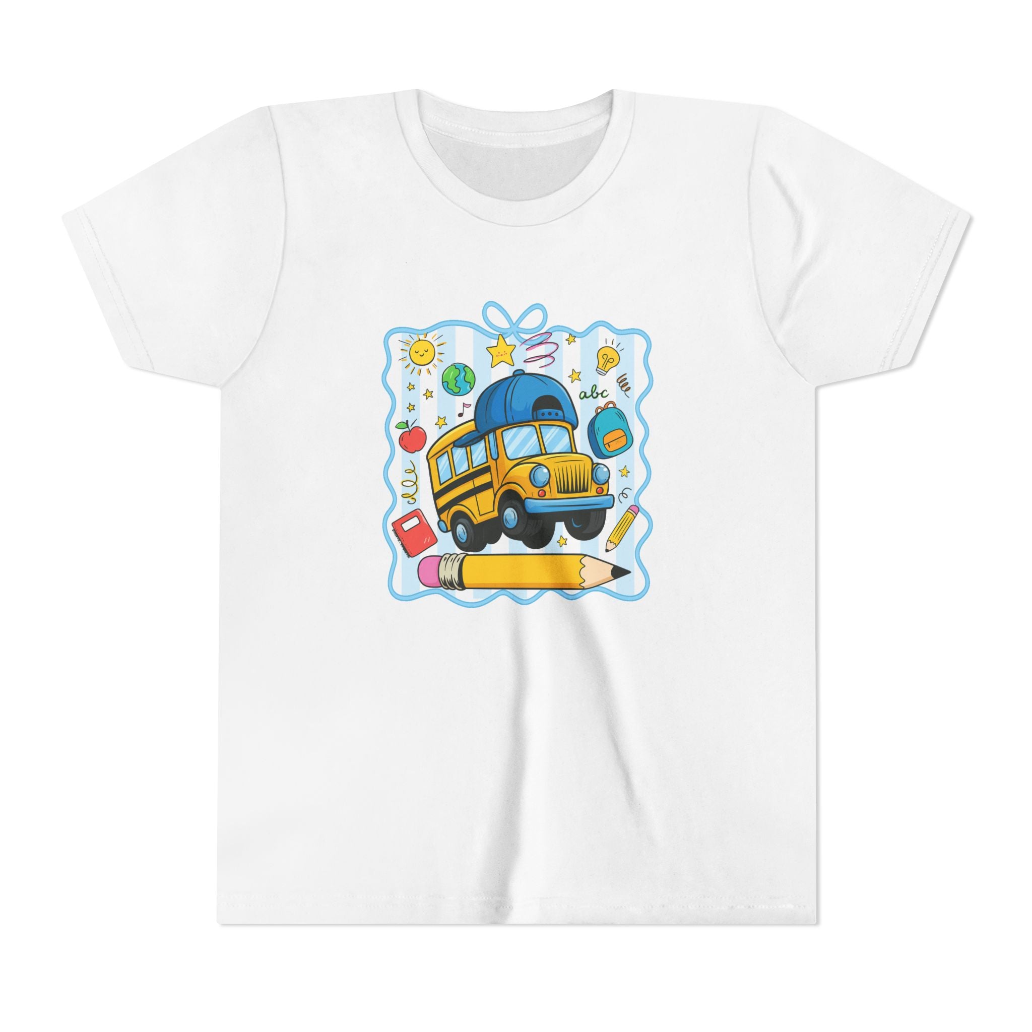 Kids School Bus Tee – Back to School Youth Short Sleeve Shirt