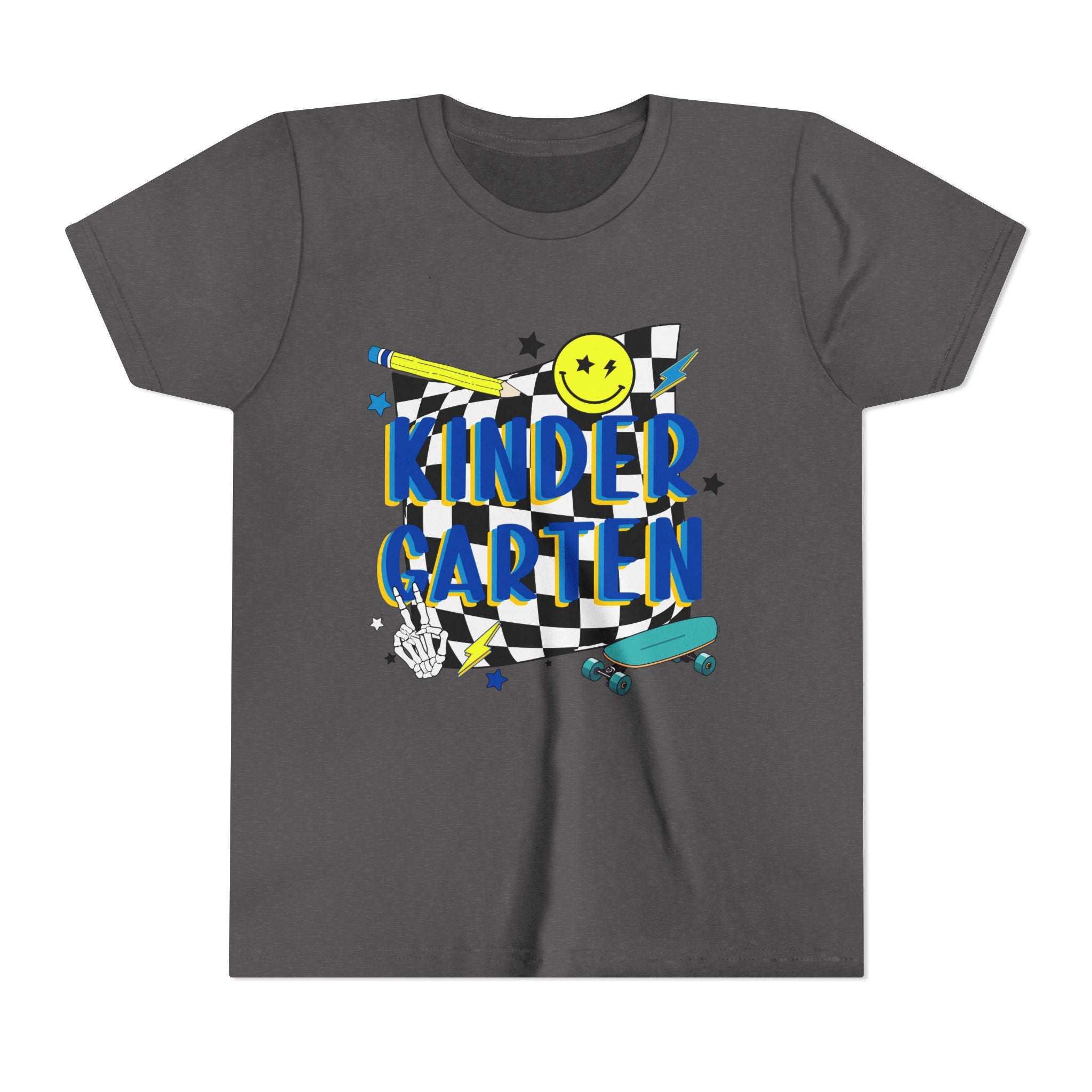 Kindergarten Retro Skate Youth T‑Shirt – Back to School Graphic Tee