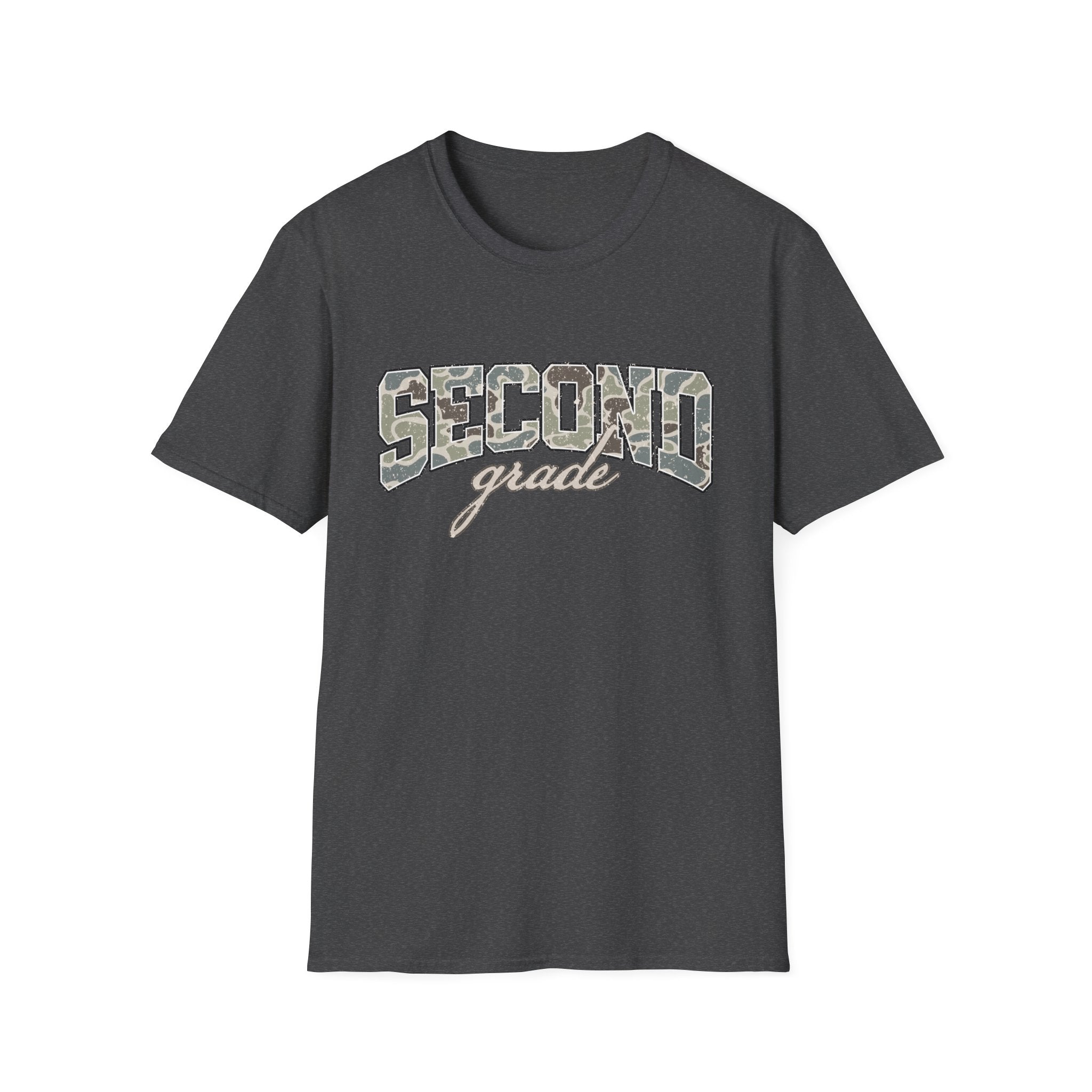 Second Grade Camo T-Shirt — "Second Grade" School Teacher Gift