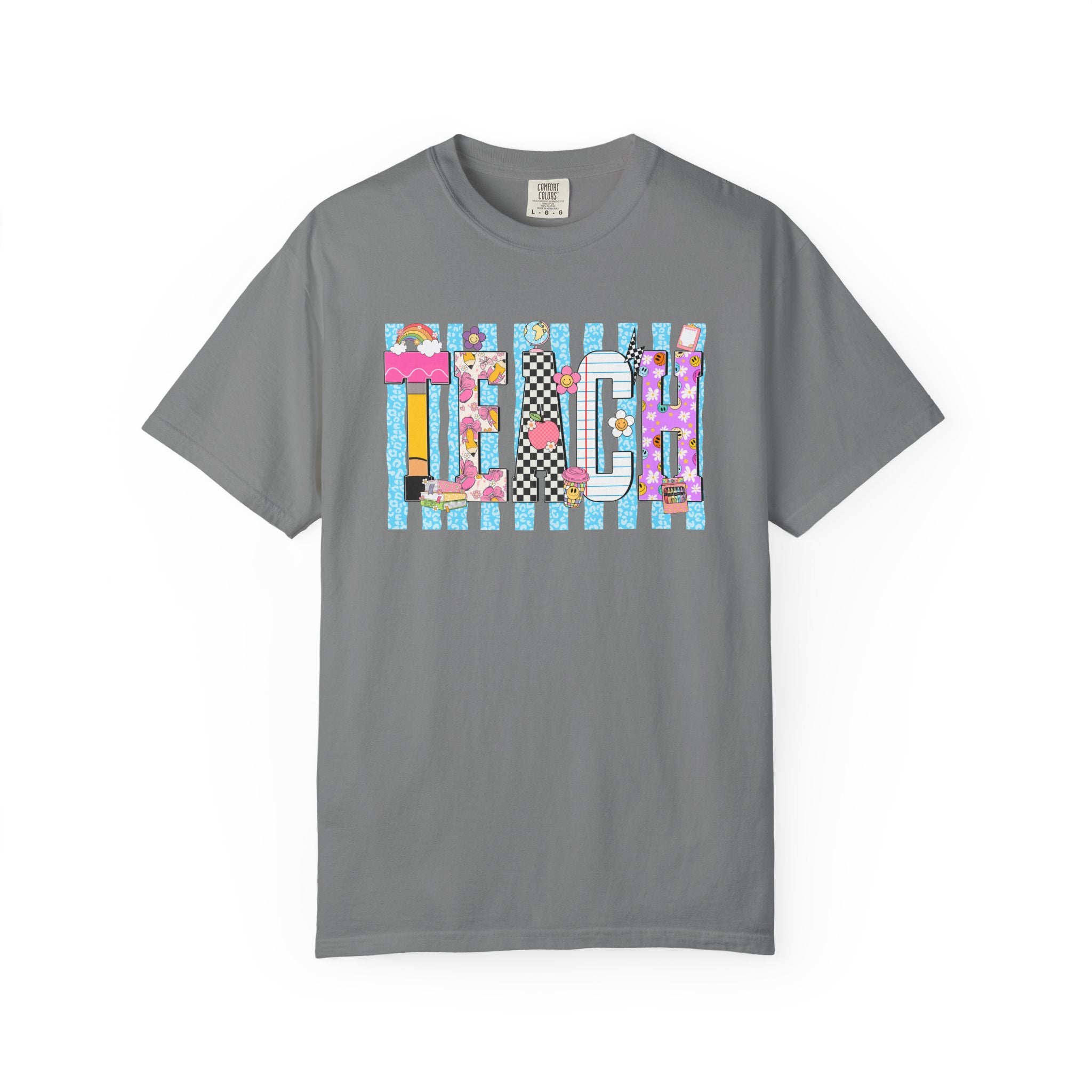 Teacher Stripe Patchwork T-Shirt