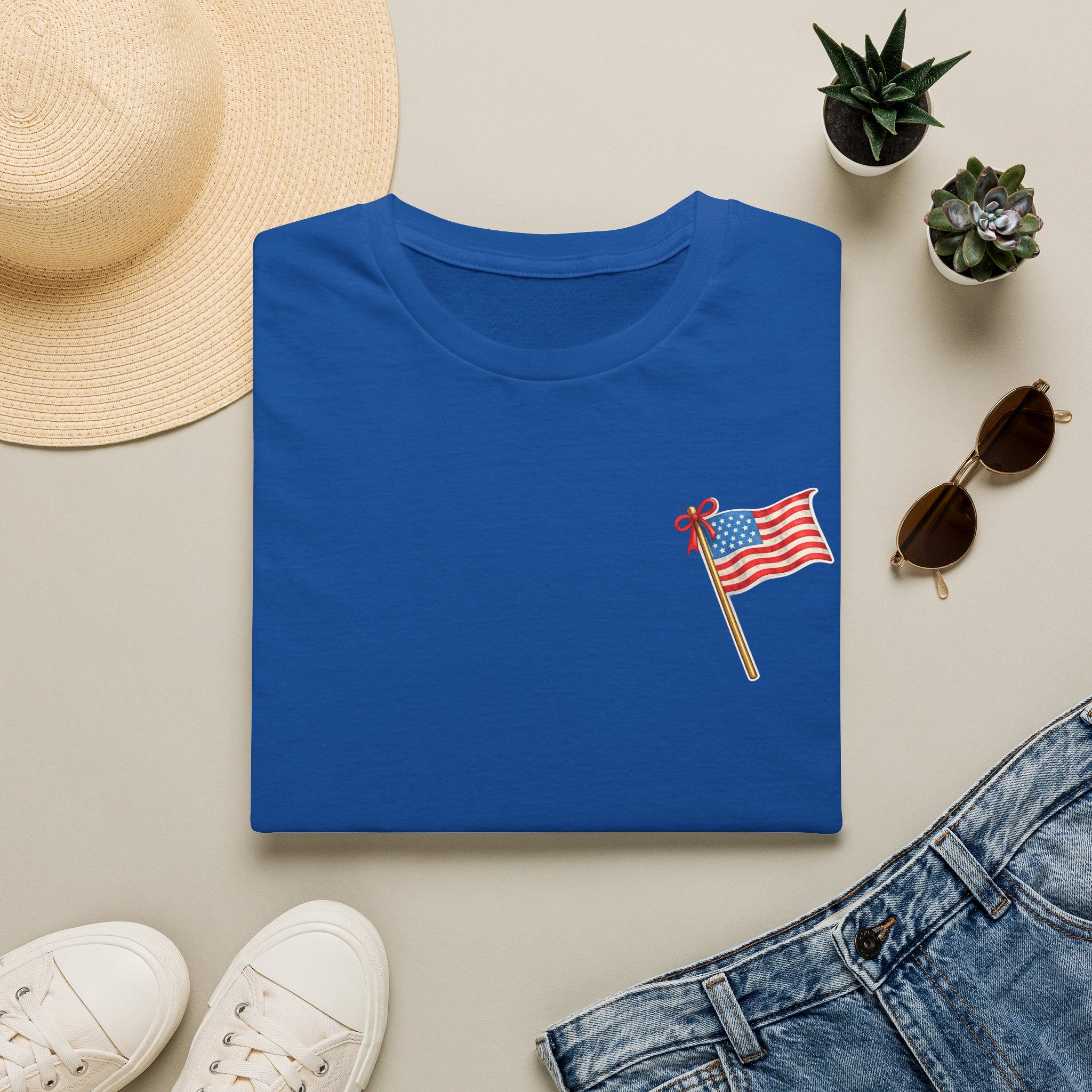 Pocket Flag T-Shirt — Small American Flag Chest Tee