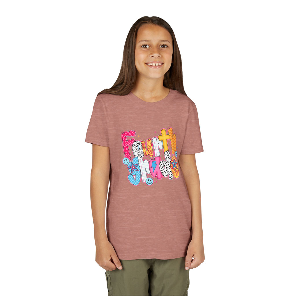 Fourth Grade Cute Youth Tee – Colorful Smiley School Shirt for Kids