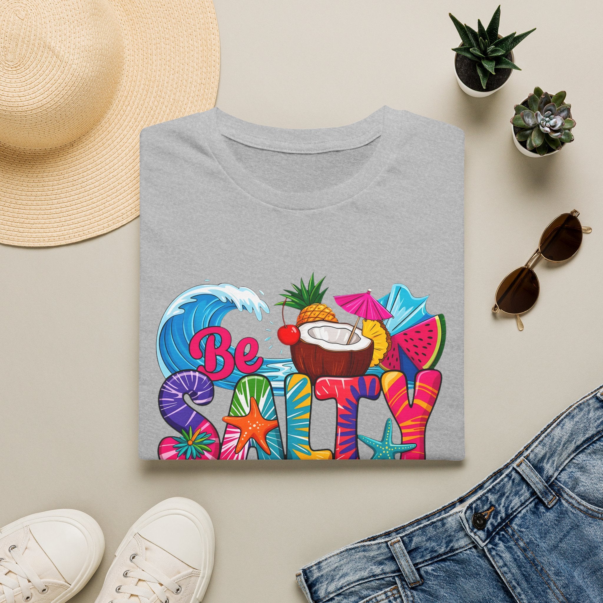 Be Salty Beach T-Shirt — Tropical Coconut & Surf Summer Tee
