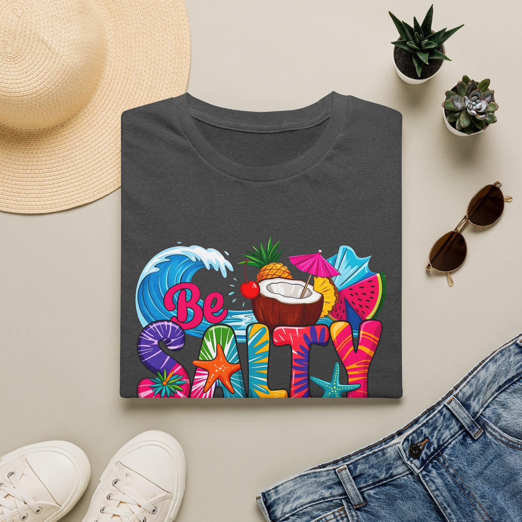 Be Salty Beach T-Shirt — Tropical Coconut & Surf Summer Tee