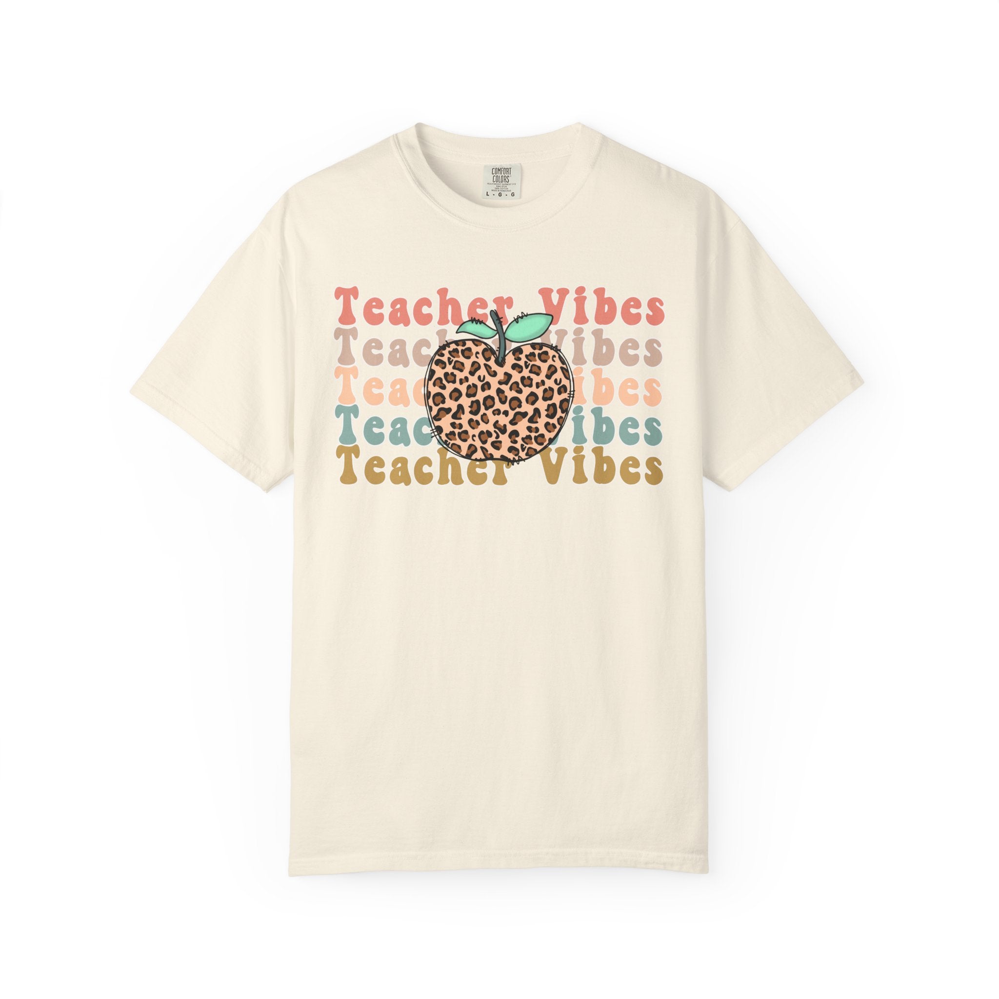 Teacher Vibes Leopard Apple T-Shirt