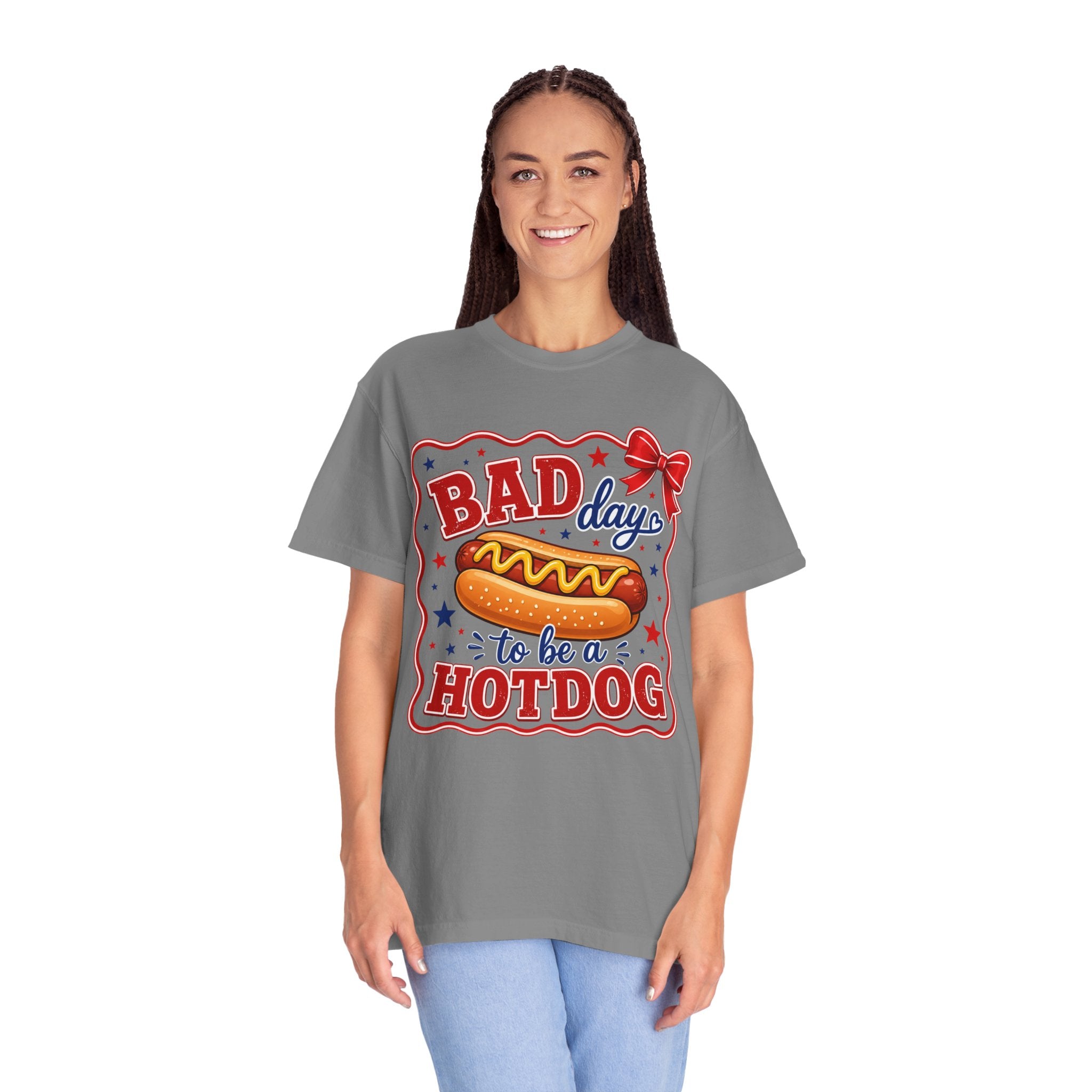 T-Shirt — "Bad Day to Be a Hotdog" Retro BBQ Graphic Tee