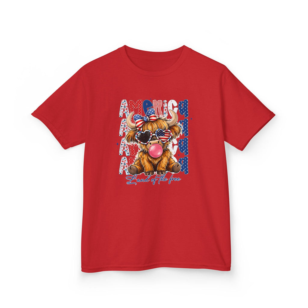 Kids Tee — Patriotic Bulldog "Land of the Free" Fourth of July Shirt