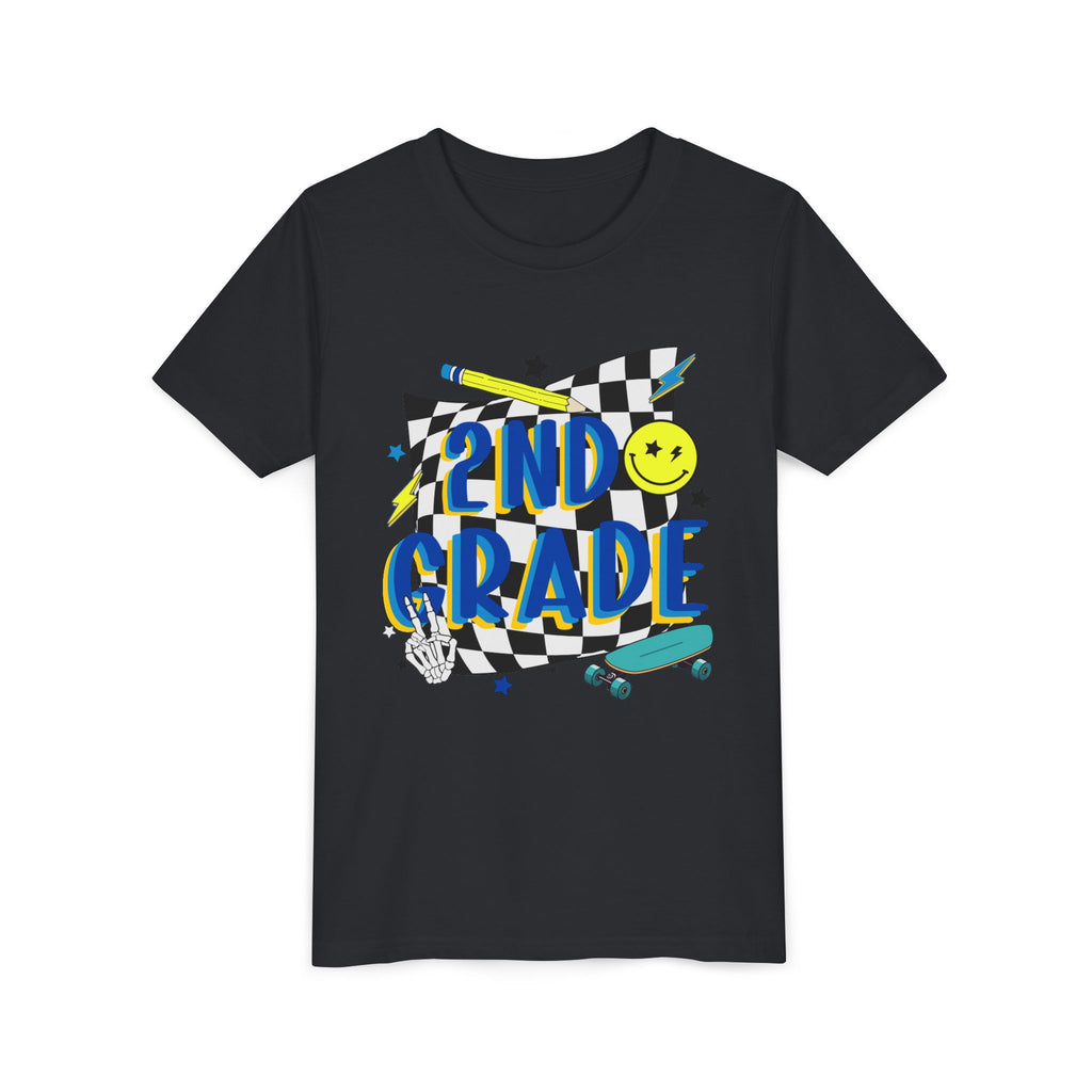 2nd Grade Kids T‑Shirt — Colorful Back-to-School Skateboard Design