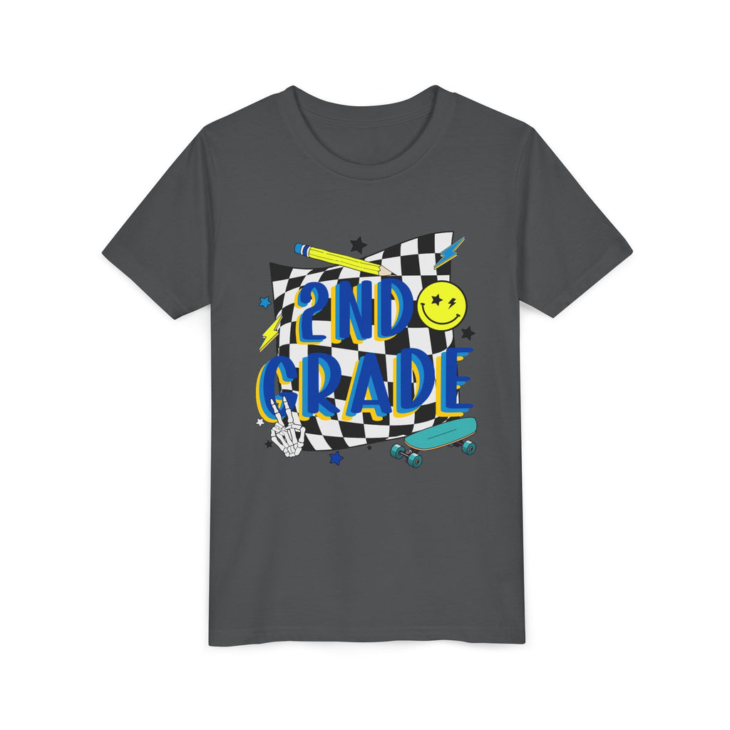 2nd Grade Kids T‑Shirt — Colorful Back-to-School Skateboard Design