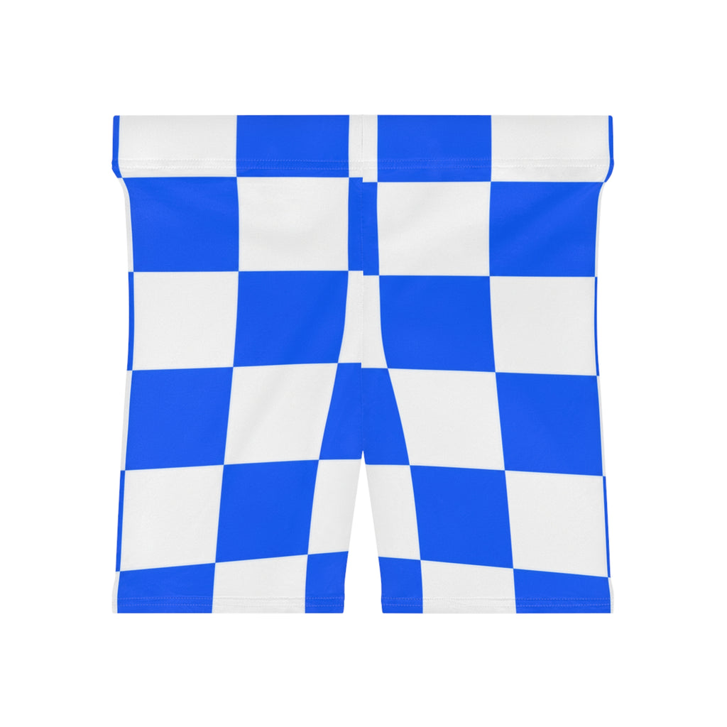 Women's Biker Shorts Blue and White