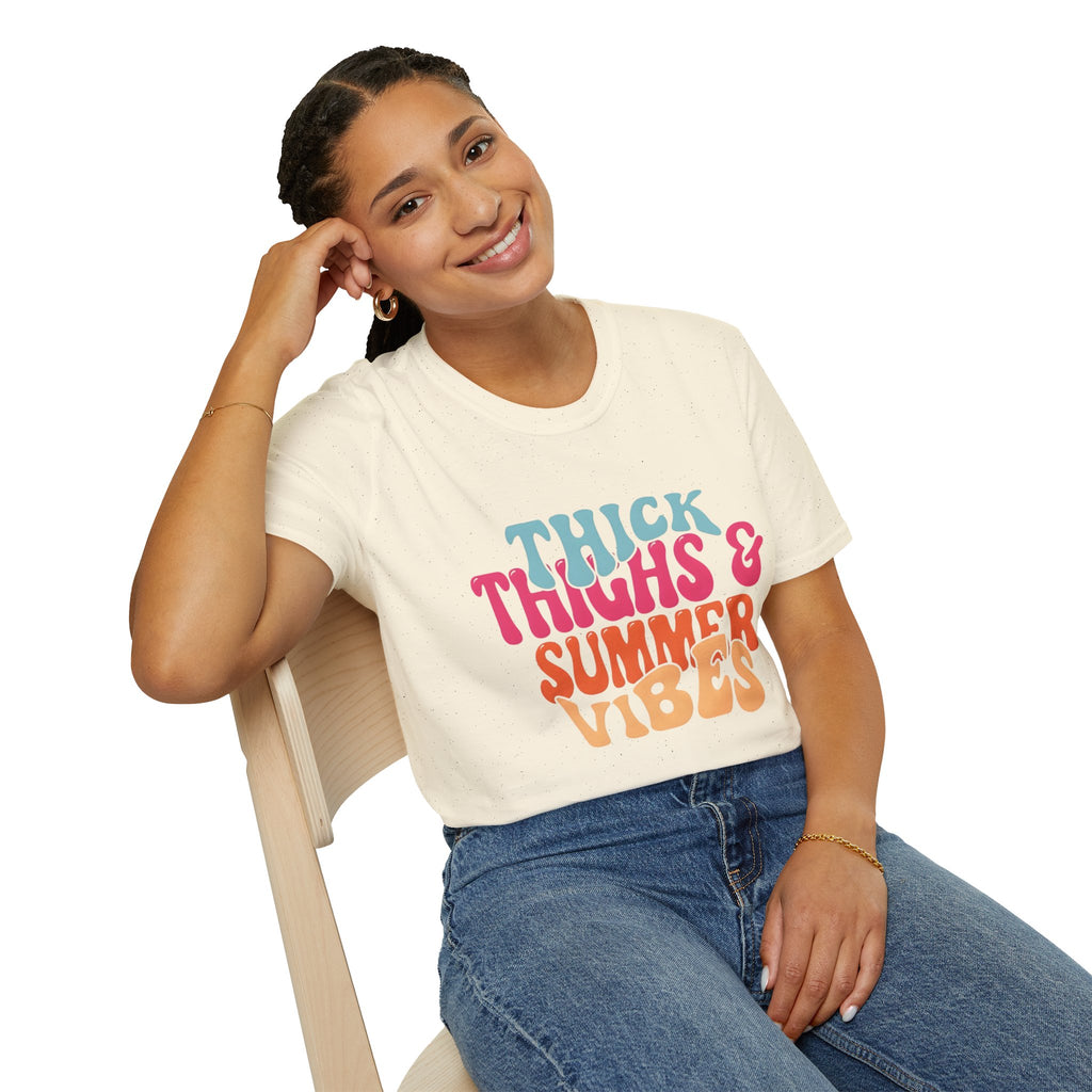 T-Shirt — Thick Thighs & Summer Vibes Retro Graphic Tee