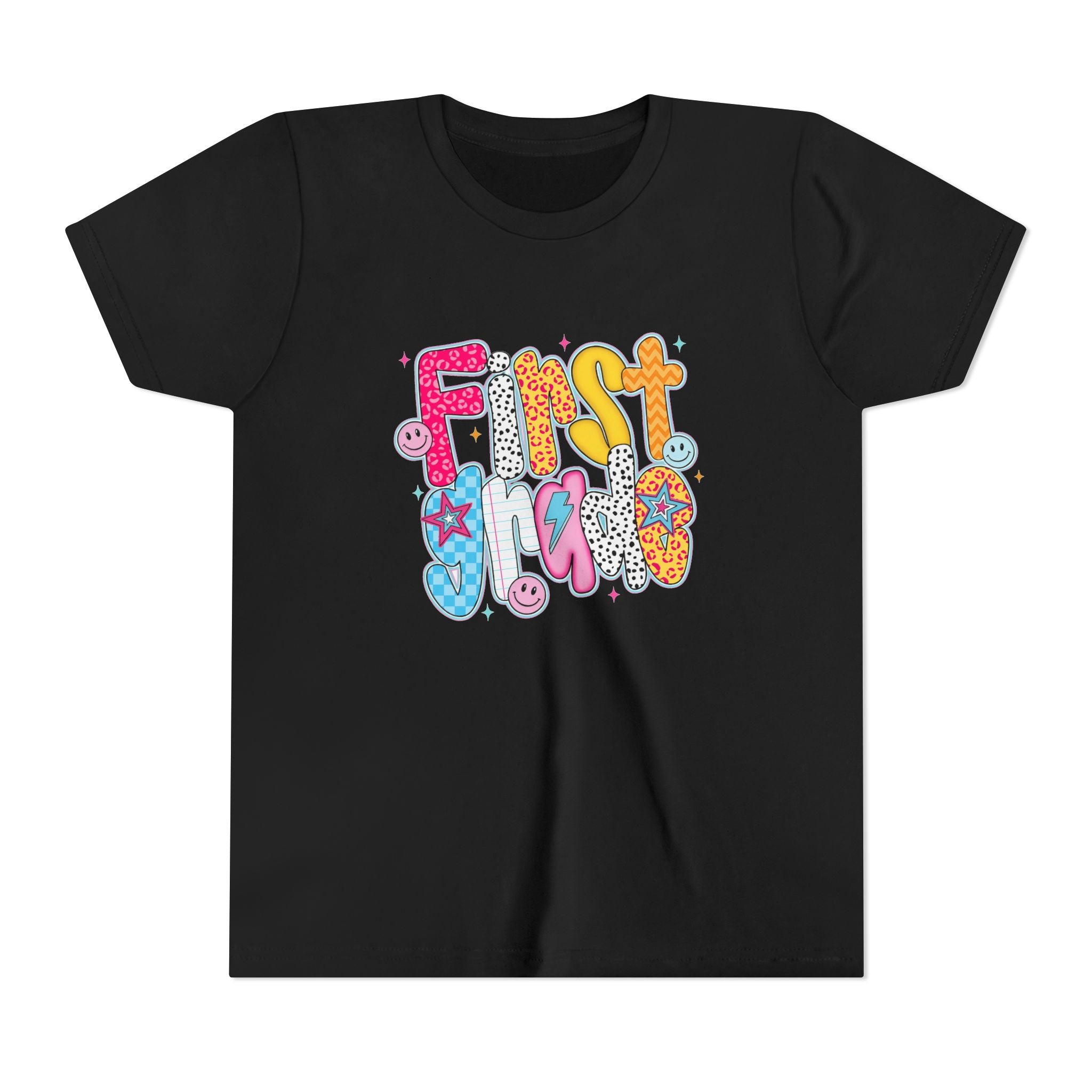 First Grade Youth Tee — Colorful Back-to-School Graphic Shirt