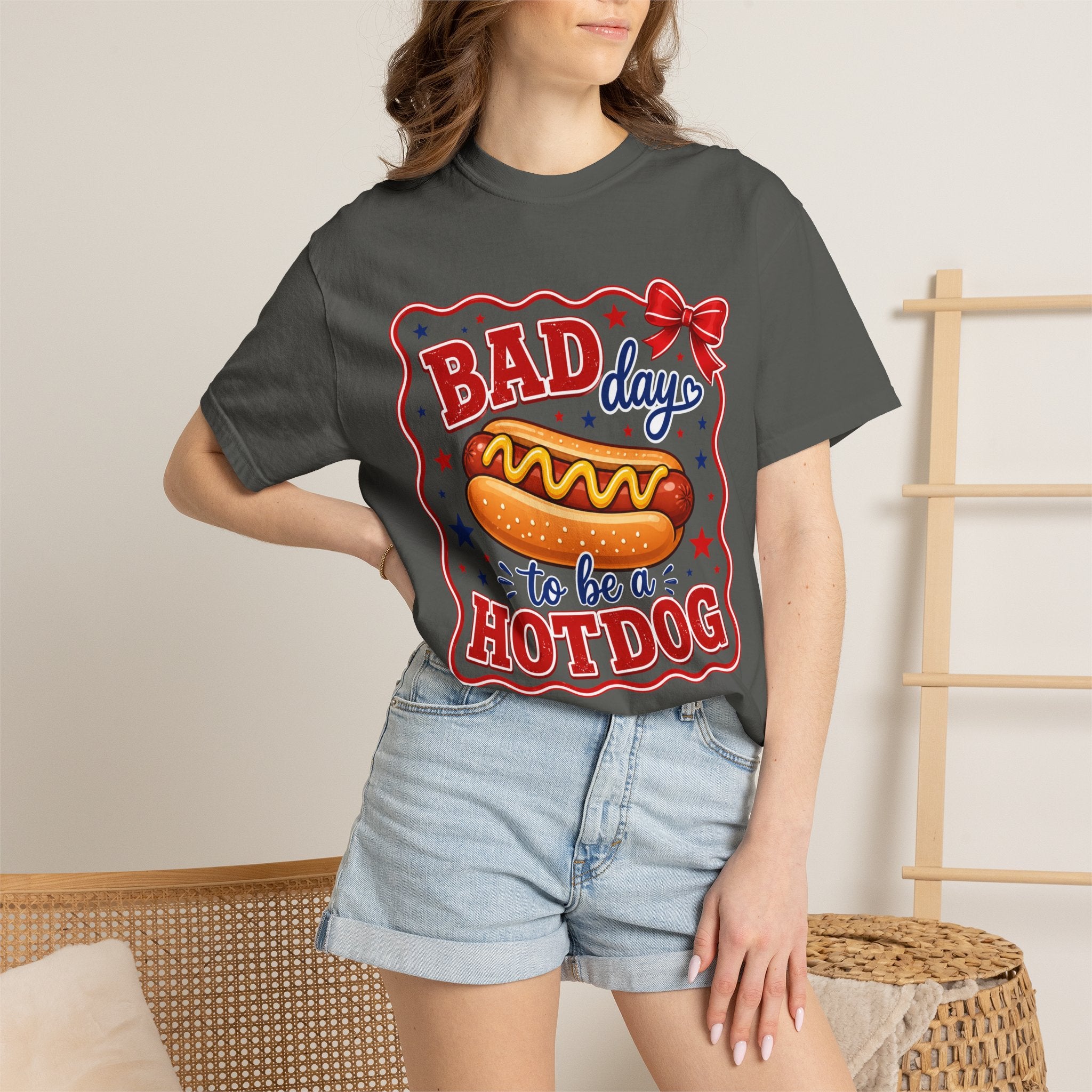 T-Shirt — "Bad Day to Be a Hotdog" Retro BBQ Graphic Tee