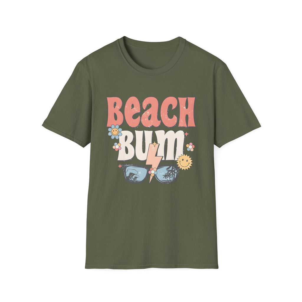 Beach Bum T-Shirt — Retro Floral Surf Vibes Tee