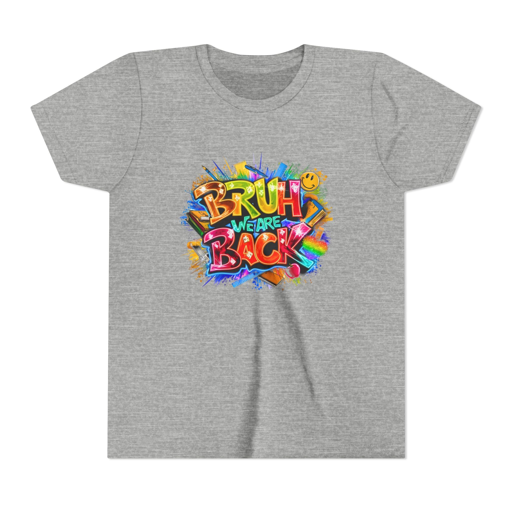 Youth Tee — Colorful "Bruh We Are Back" Graffiti Graphic Shirt