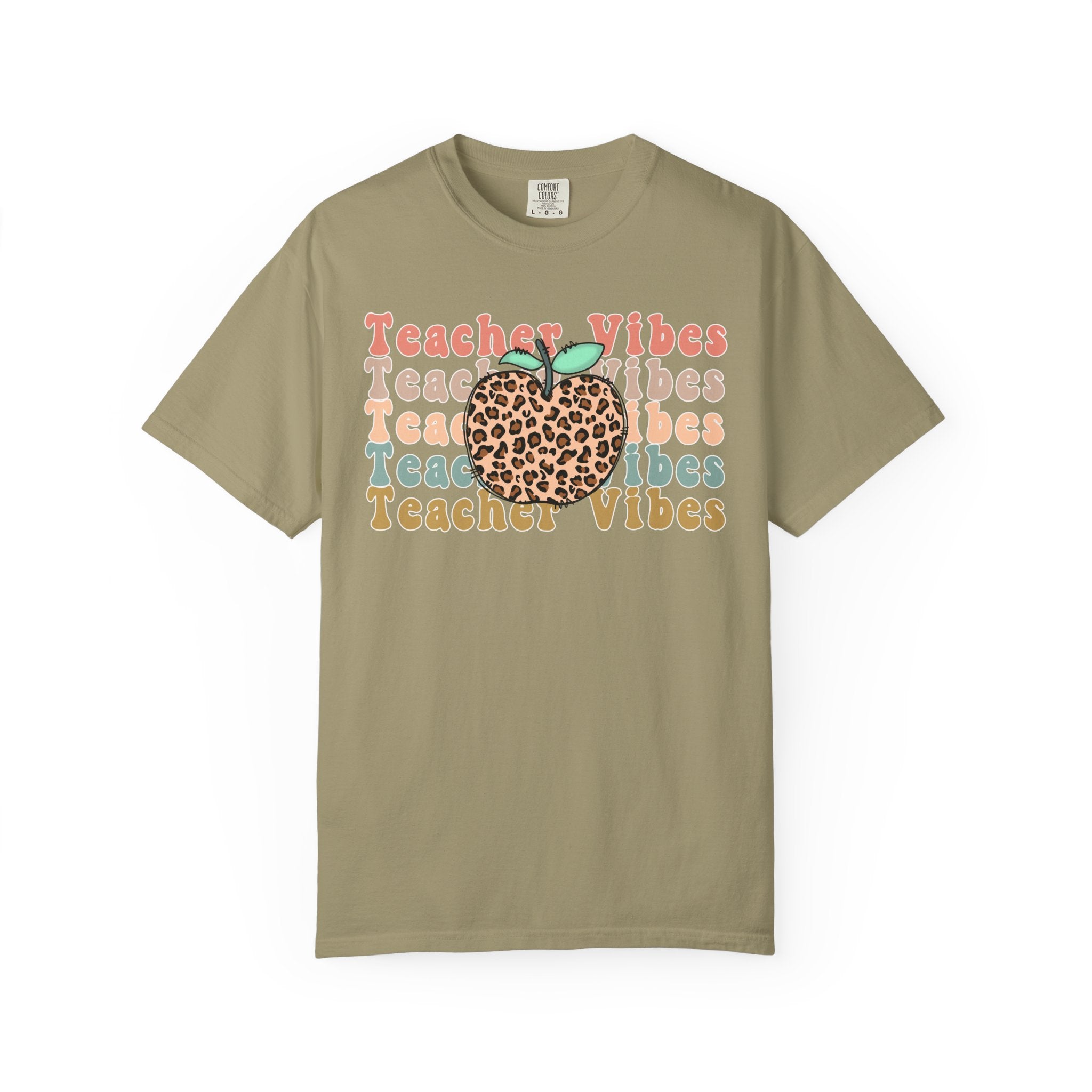 Teacher Vibes Leopard Apple T-Shirt