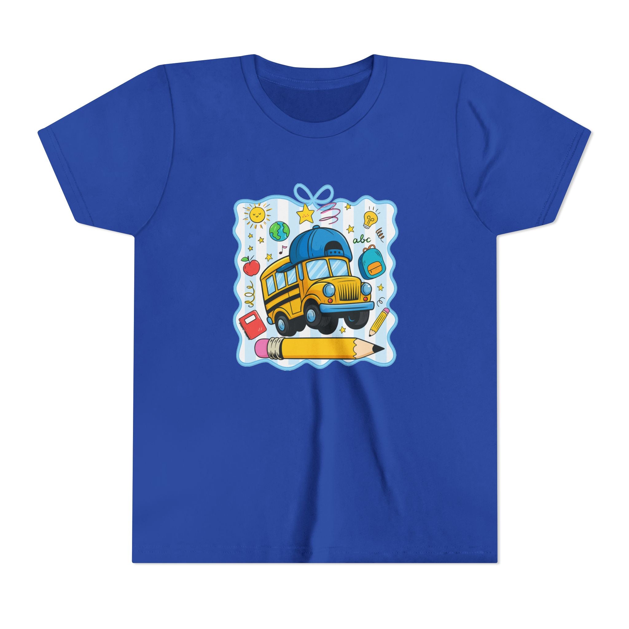 Kids School Bus Tee – Back to School Youth Short Sleeve Shirt