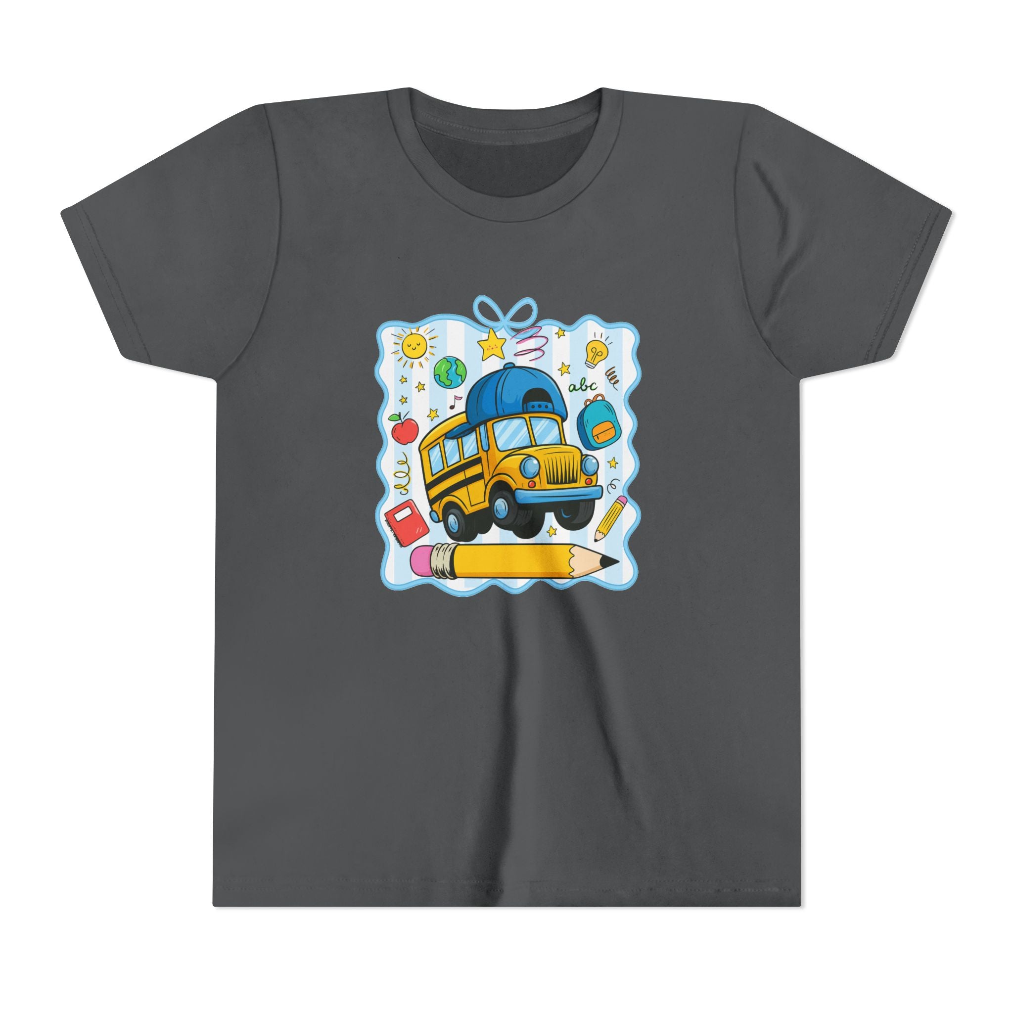 Kids School Bus Tee – Back to School Youth Short Sleeve Shirt