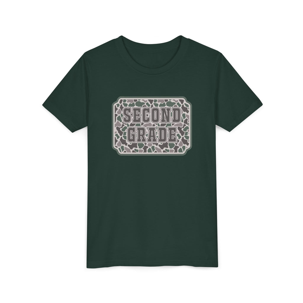 Second Grade Youth Tee - Camo Patch Back to School Shirt