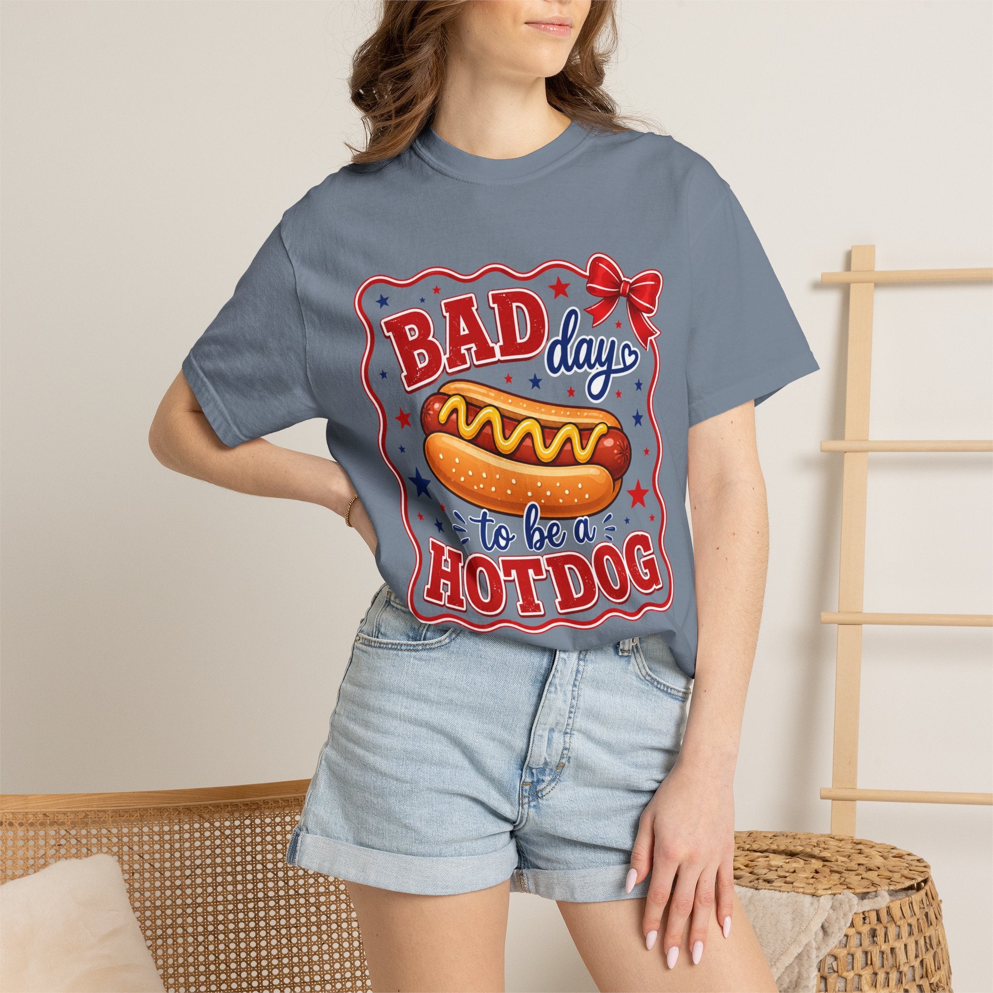 T-Shirt — "Bad Day to Be a Hotdog" Retro BBQ Graphic Tee