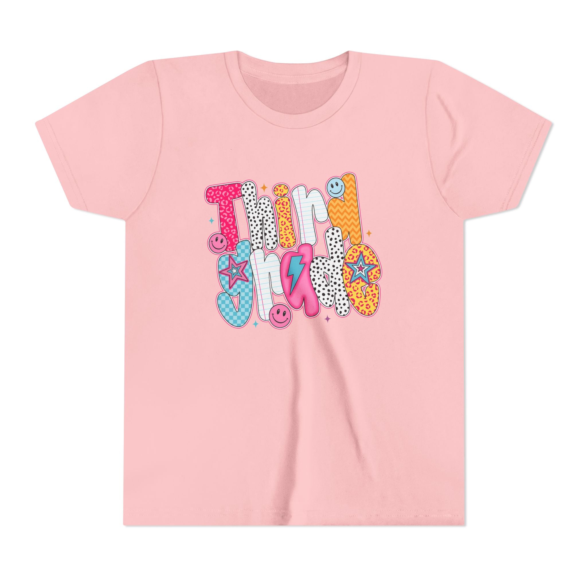 Third Grade — Colorful 'Think Big' Retro Graphic Shirt for Kids