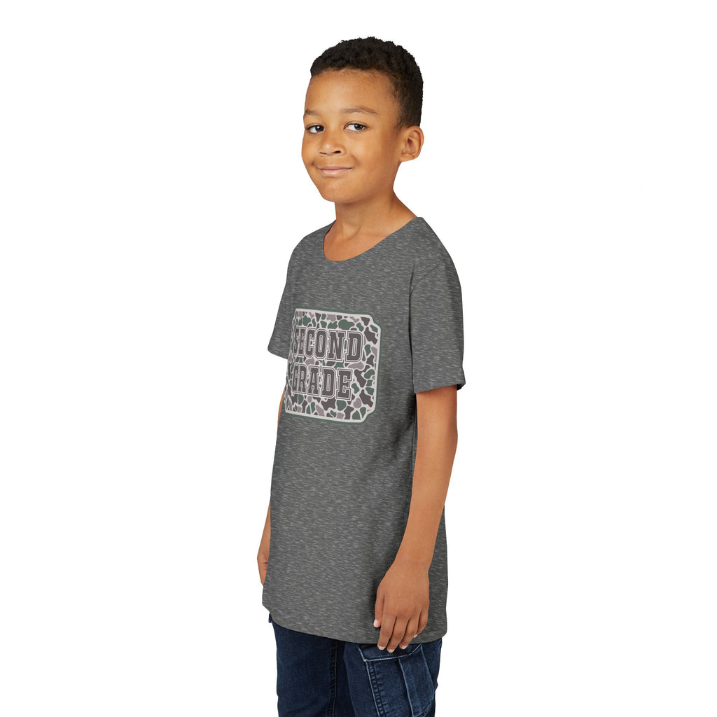 Second Grade Youth Tee - Camo Patch Back to School Shirt