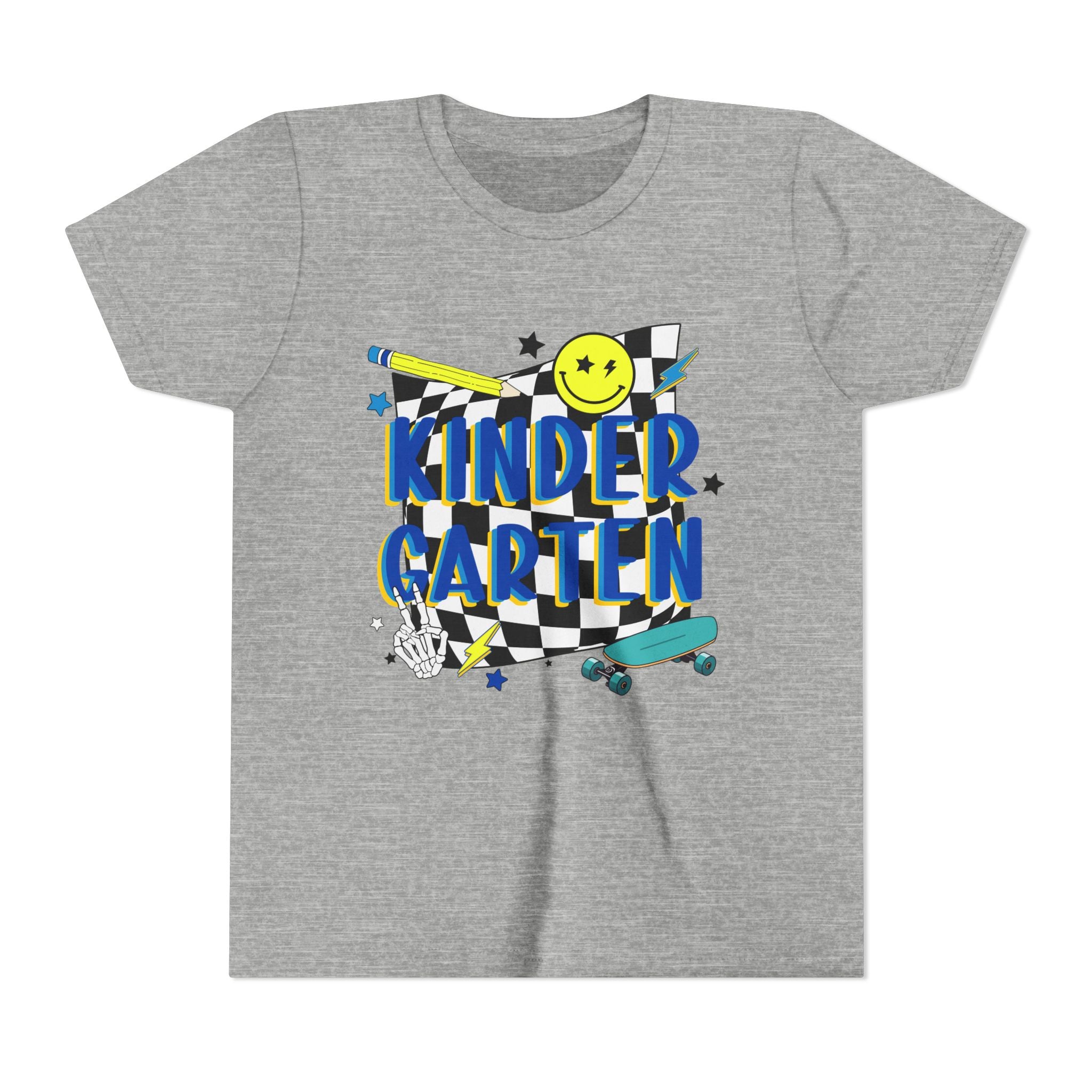 Kindergarten Retro Skate Youth T‑Shirt – Back to School Graphic Tee