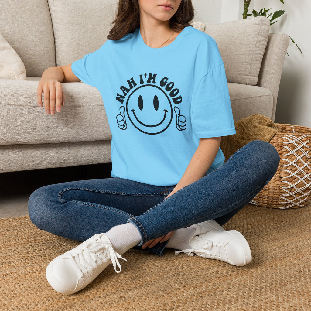 Nah I'm Good Smiley T-Shirt — Thumbs-Up Retro Graphic Tee