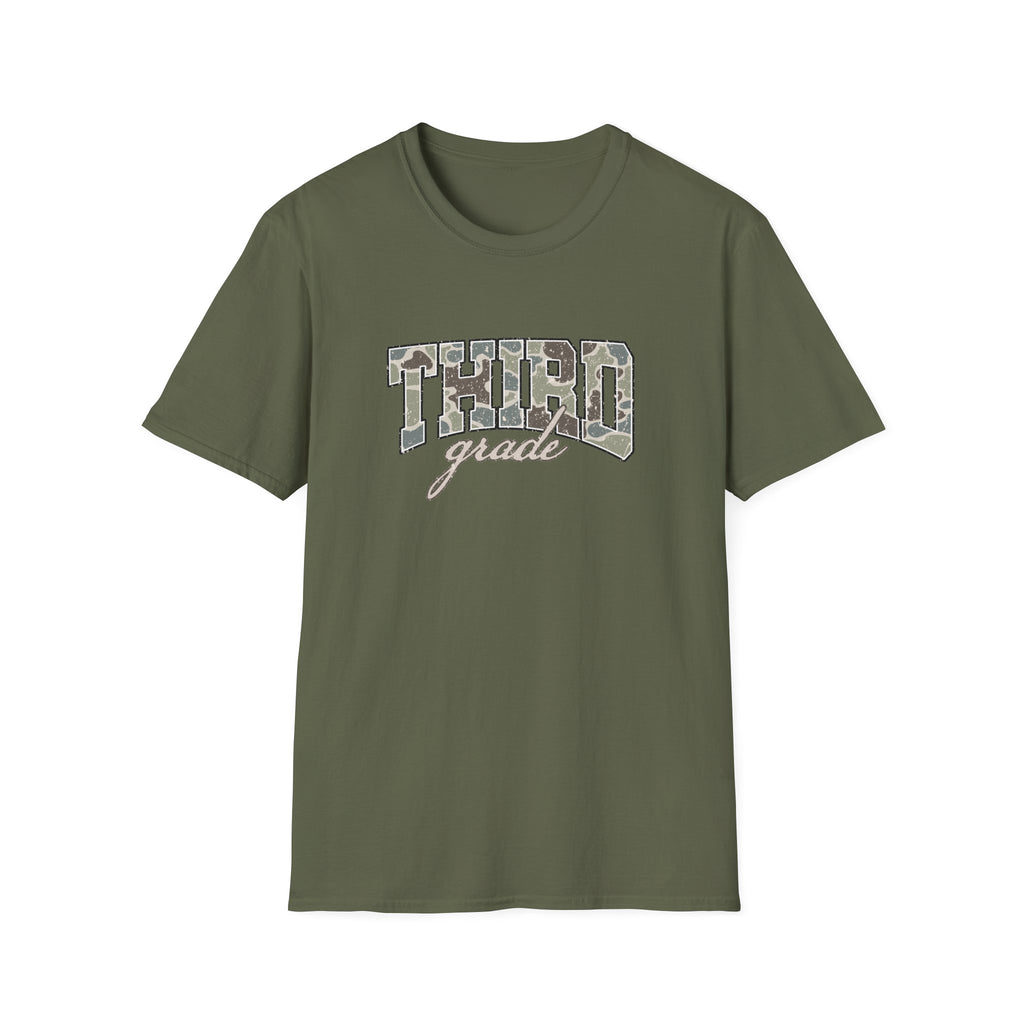 Third Grade Camo T-Shirt — 'Third Grade' School Mom Teacher Tee