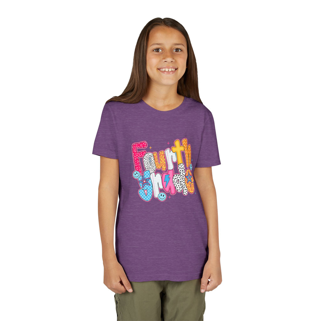 Fourth Grade Cute Youth Tee – Colorful Smiley School Shirt for Kids