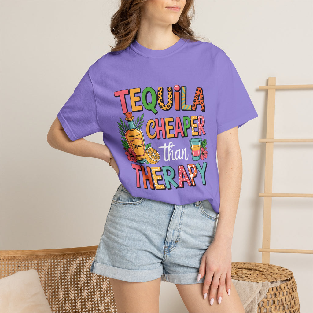 Tequila Cheaper Than Therapy T-shirt | Funny Margarita Cocktail Graphic