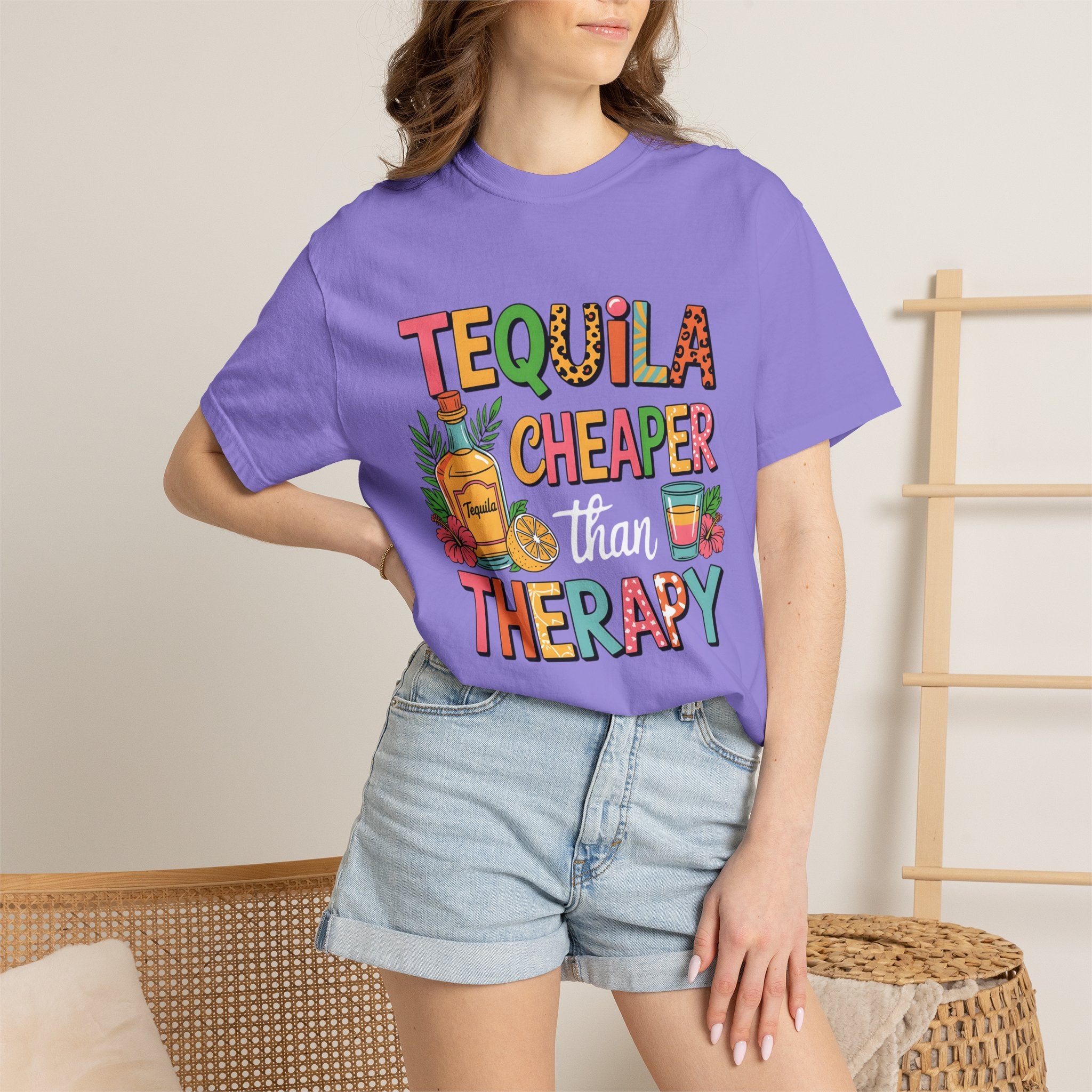 Tequila Cheaper Than Therapy T-shirt | Funny Margarita Cocktail Graphic
