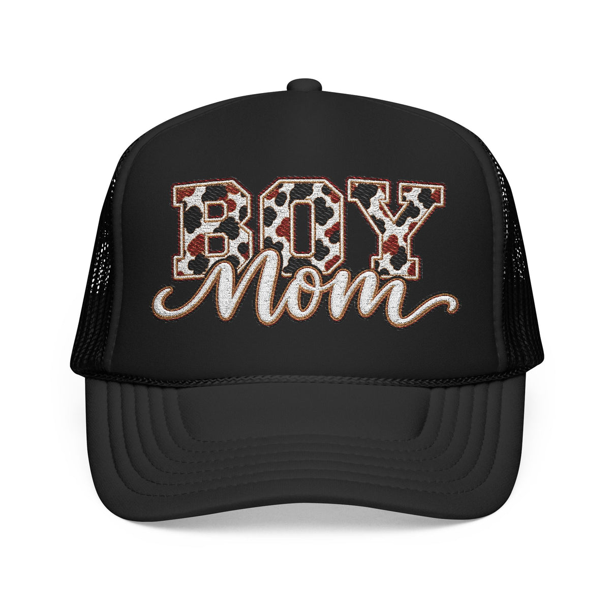 Boy Mom Leopard Foam Trucker Hat