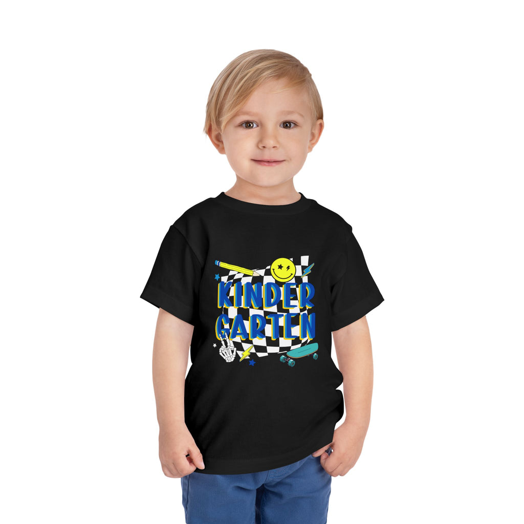 Kindergarten Toddler Tee — Smiley Skateboard Back-to-School Shirt